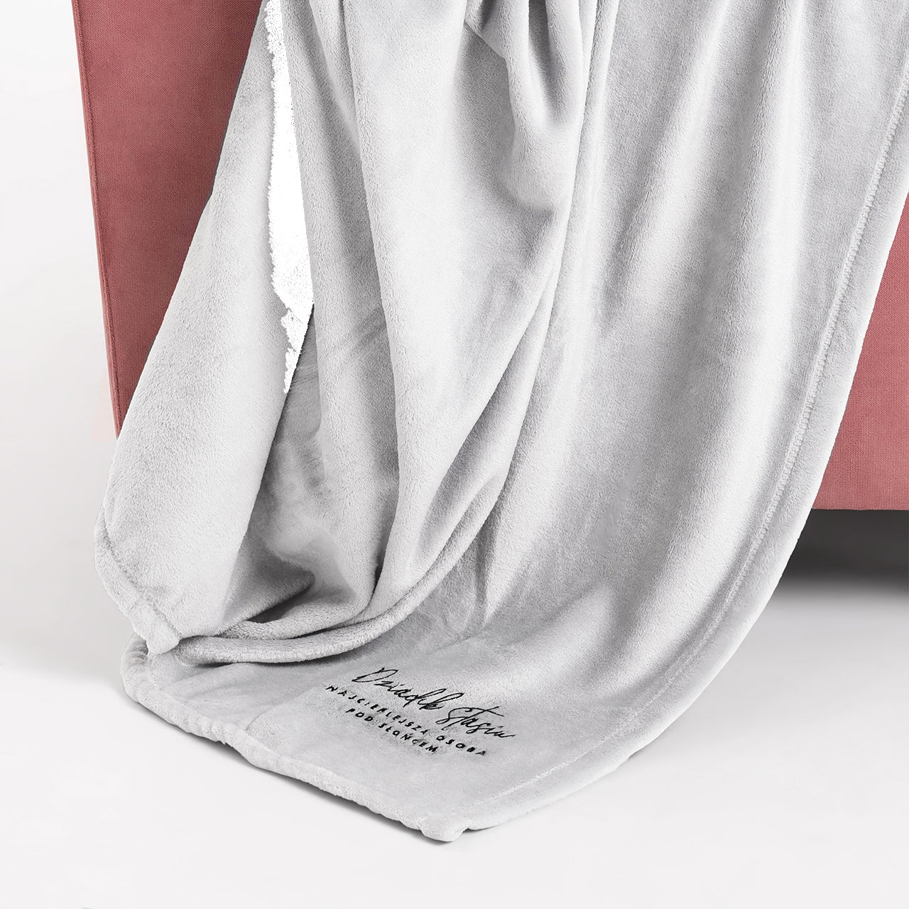 Personalizowany koc z polaru - Najcieplejsza Osoba - praktyczny prezent dla dziadka