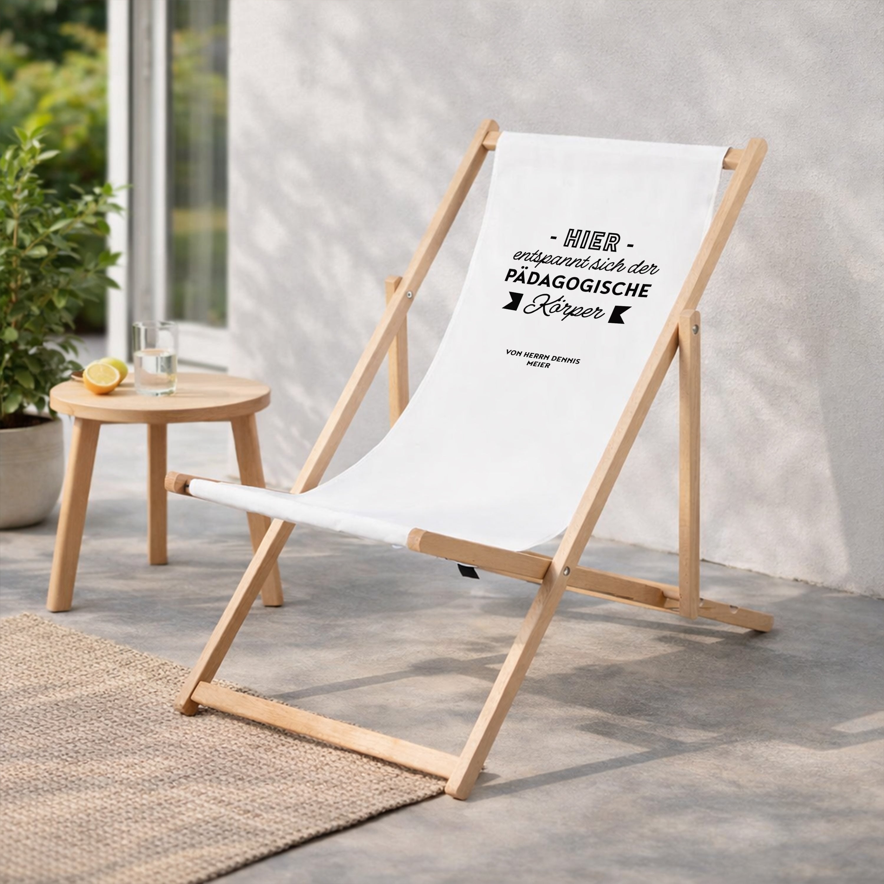 Liegestuhl zum Lehrertag - Lustiges Geschenk für Lehrer