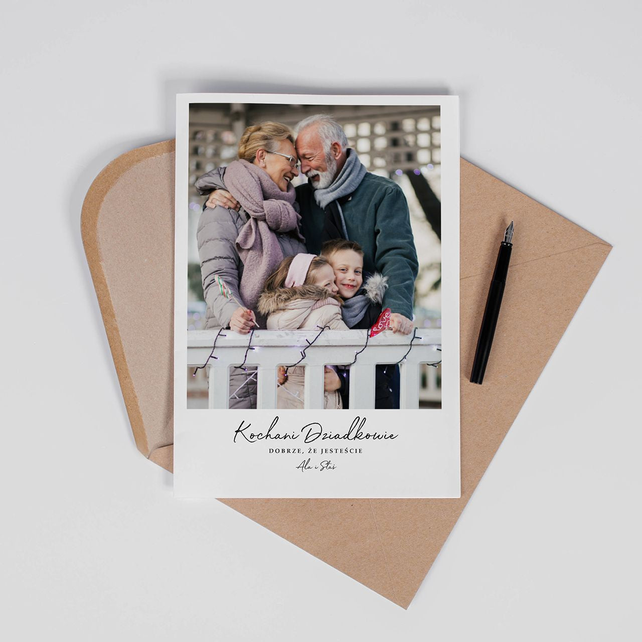 Kartka na Dzień Babci i Dziadka - kartka ze zdjęciem upominek na Dzień Babci i Dziadka