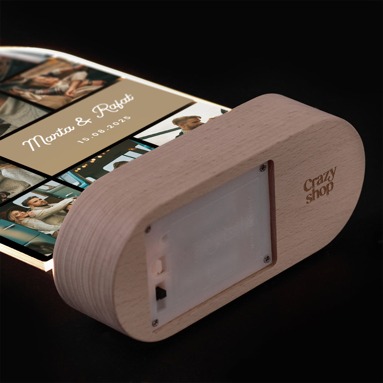 Ramka Led ze zdjęciami - Wspólne Chwile - prezent dla ukochanej romantyczny prezent dla ukochanej