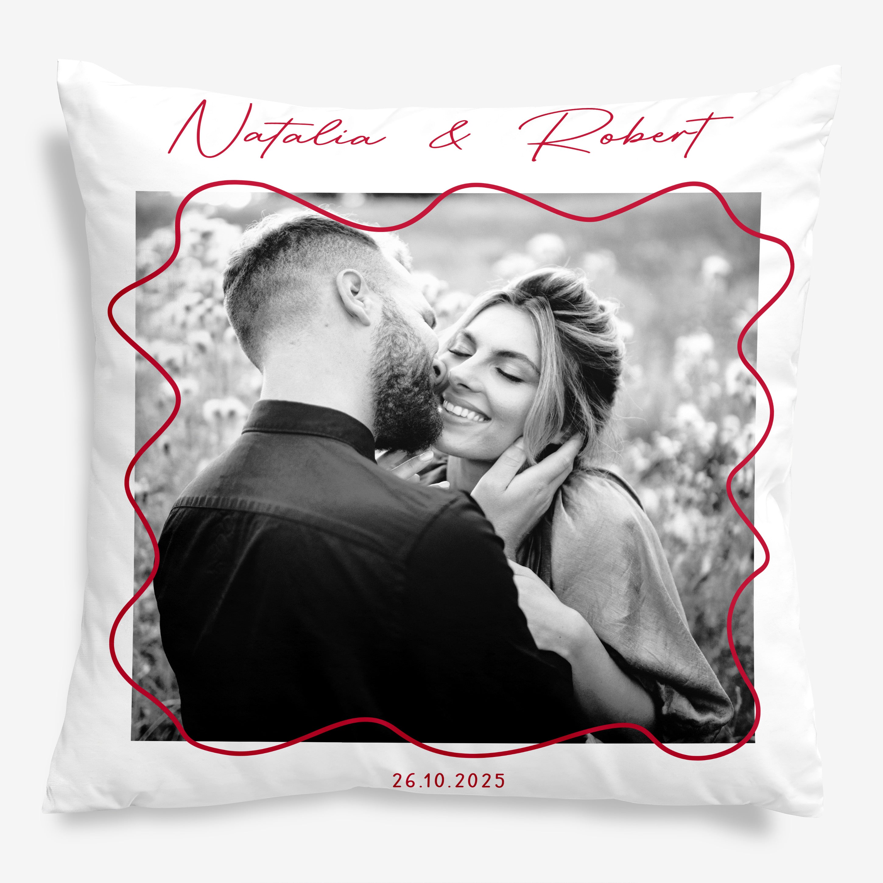 Duża poduszka ze zdjęciem na rocznicę związku prezent na rocznicę związku poduszka personalizowana