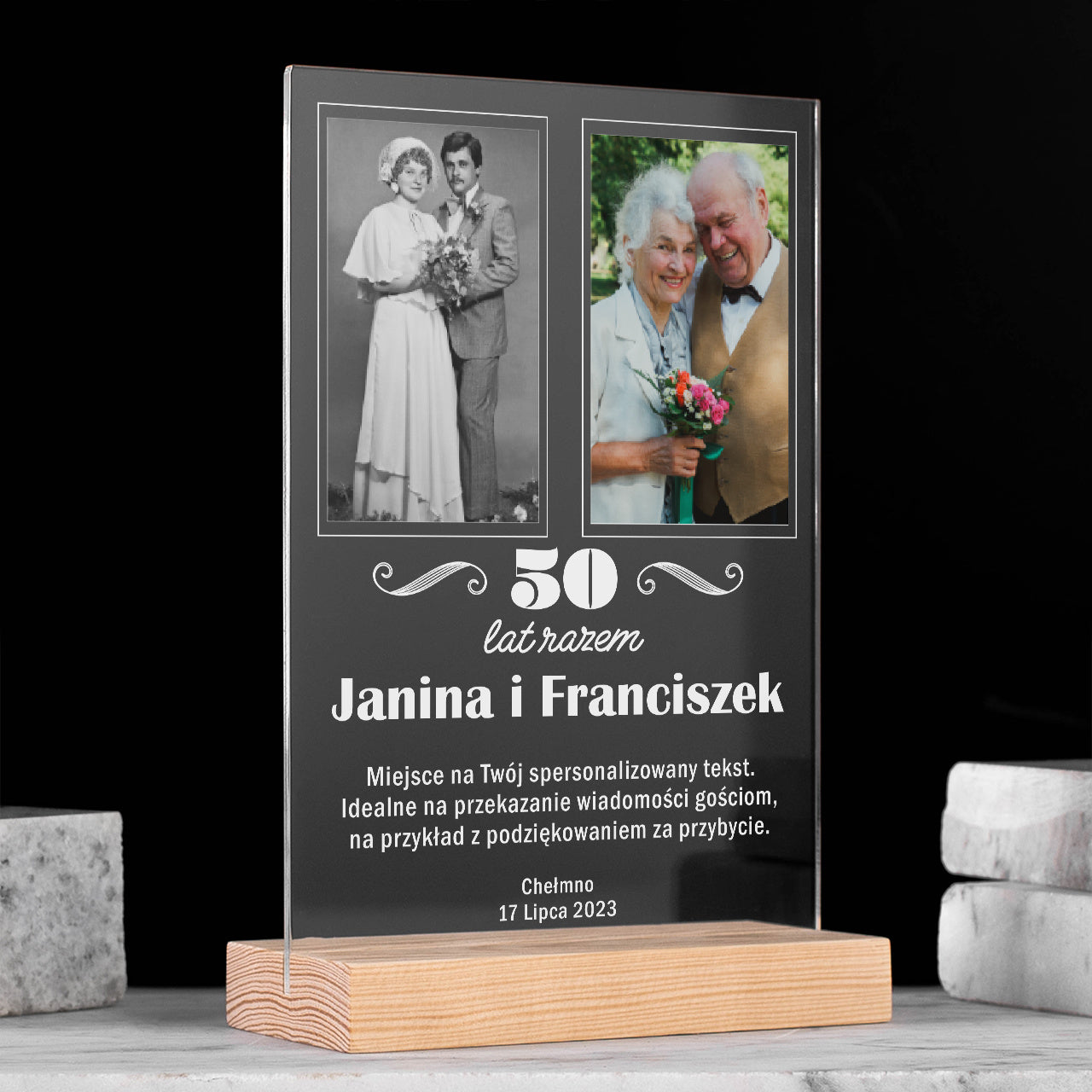 Personalizowana dekoracja na 50 rocznicę ślubu