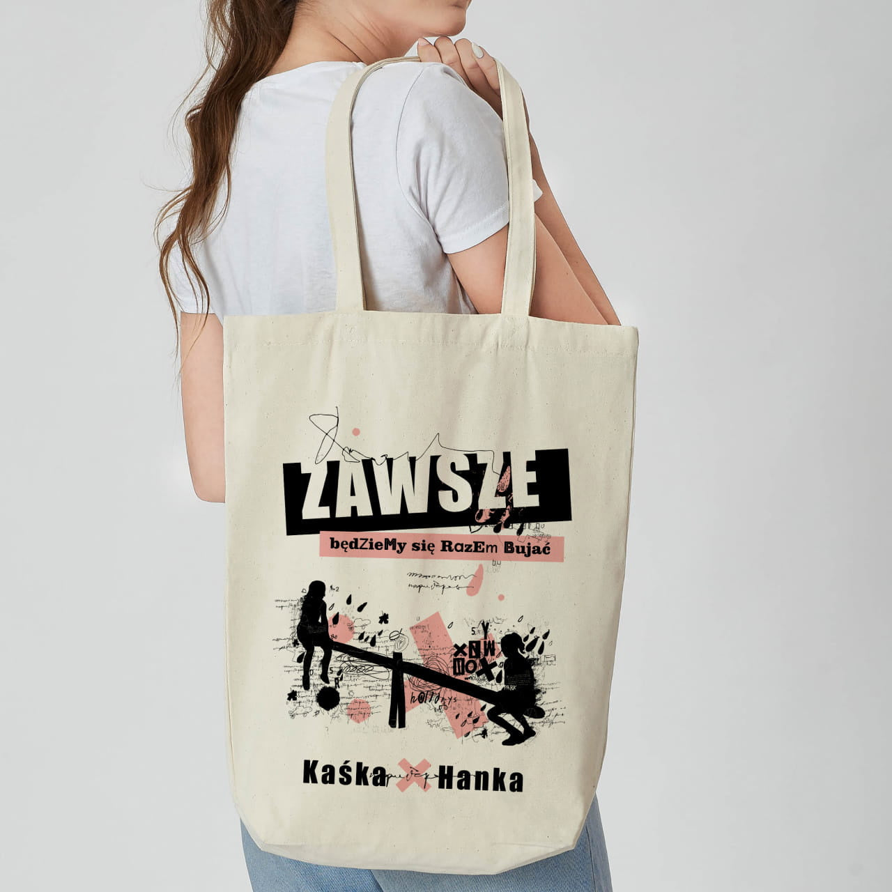 Torba bawełniana na zakupy - prezent dla przyjaciółki personalizowana torba torba z nadrukiem torba dla niej