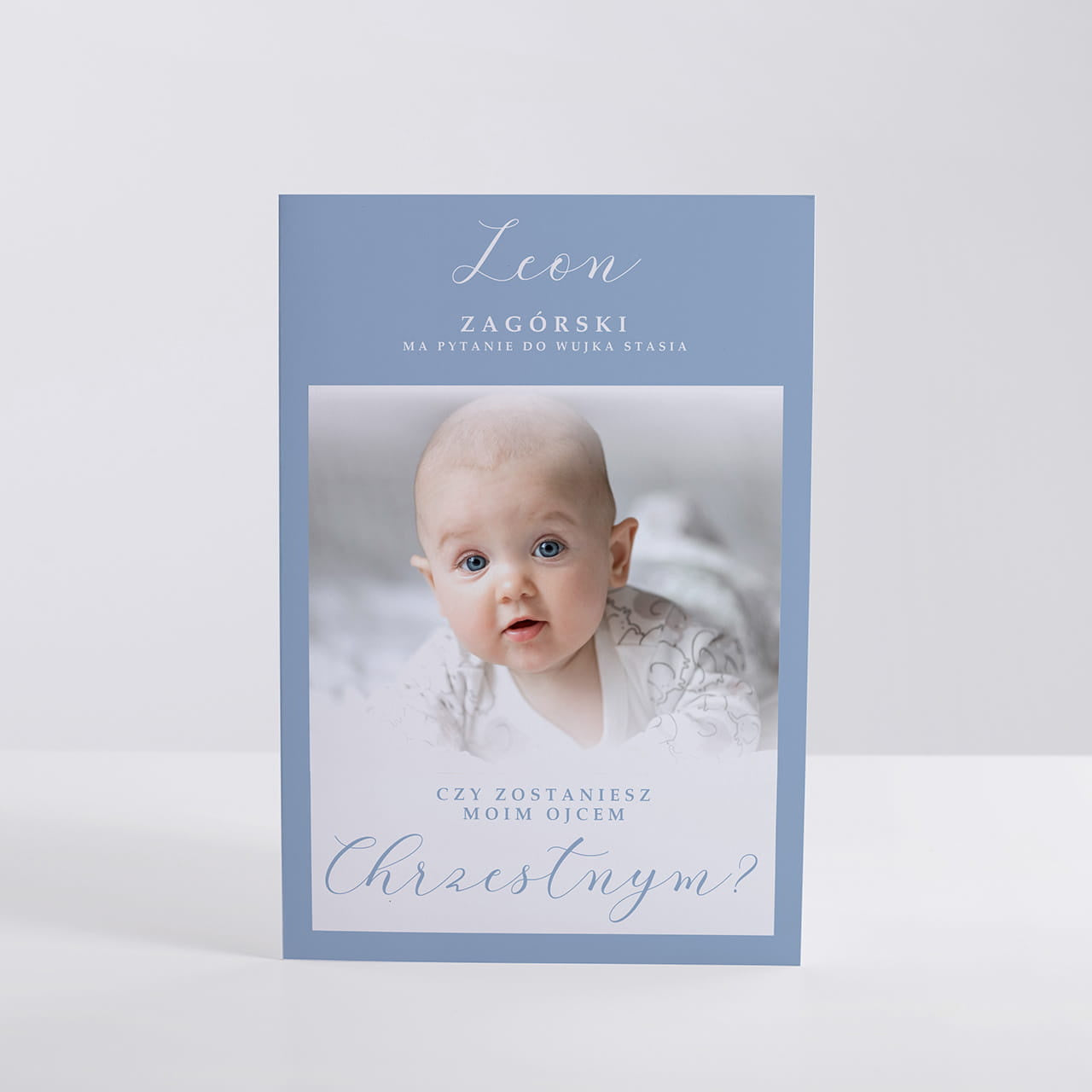 Kartka ze zdjęciem - prośba o bycie chrzestnym prezent dla chrzestnego personalizowana kartka