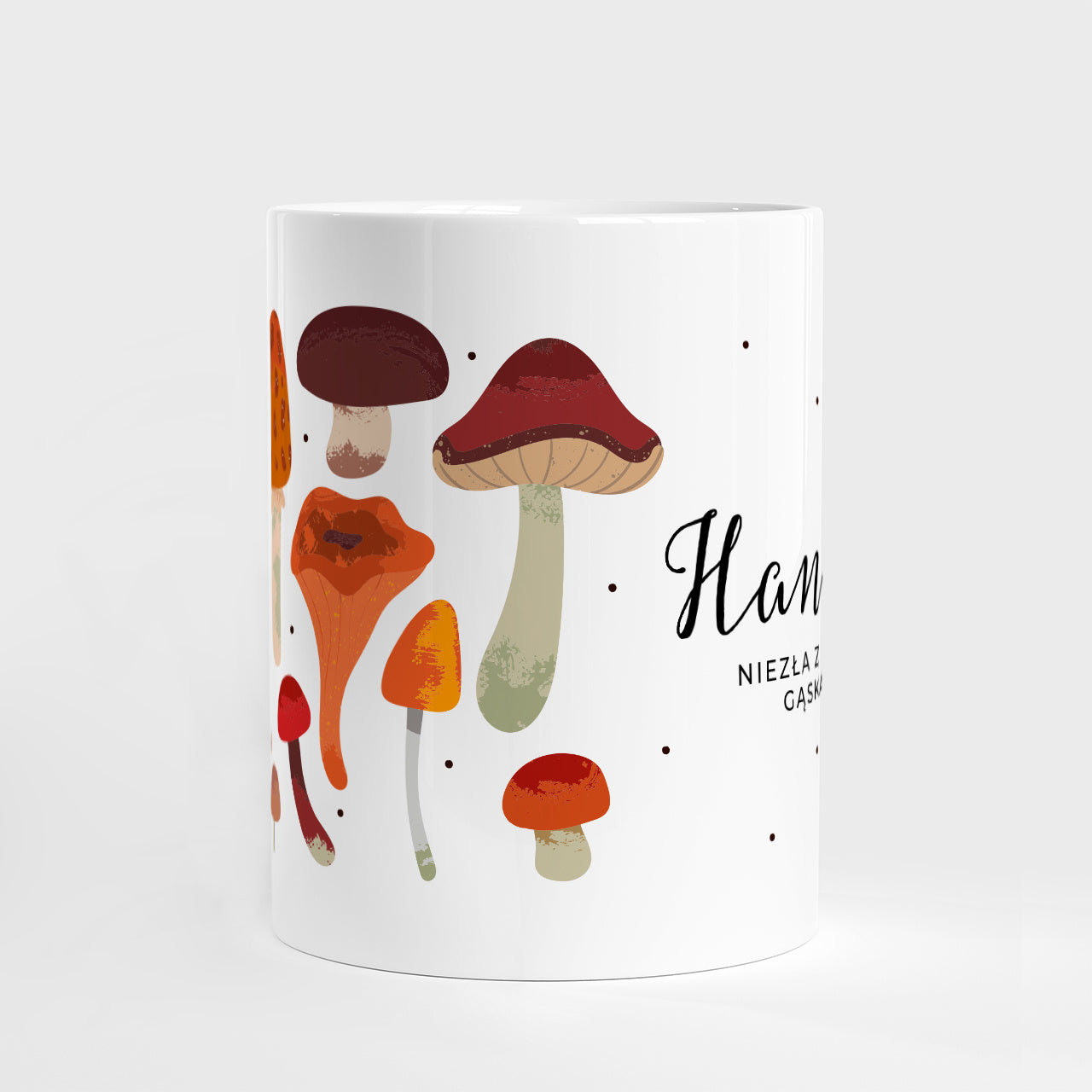 Imienny kubek na upominek dla grzybiarza prezent dla grzybiarza personalizowany kubek z imieniem