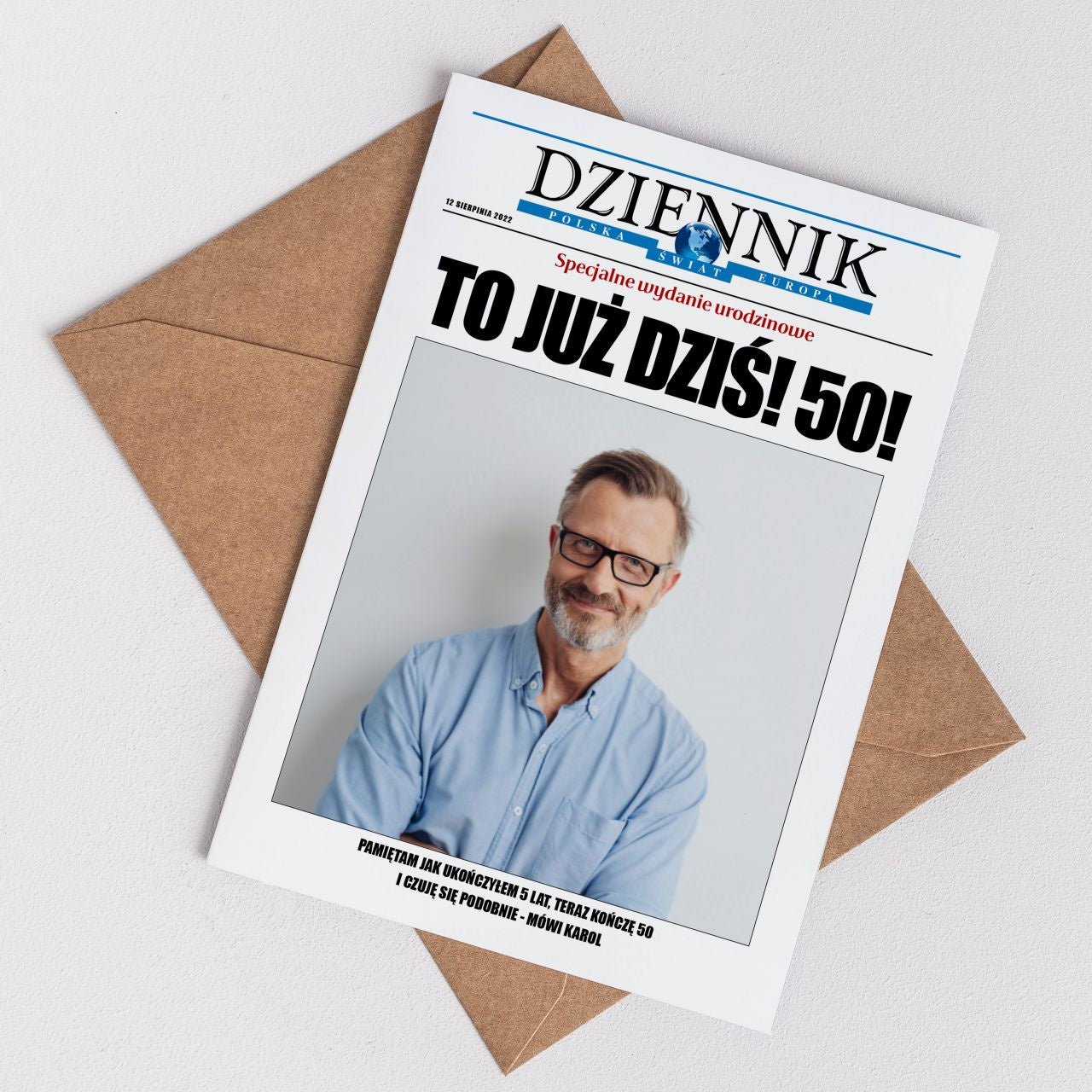 Duża kartka na 50 urodziny - Gazeta Dziennik