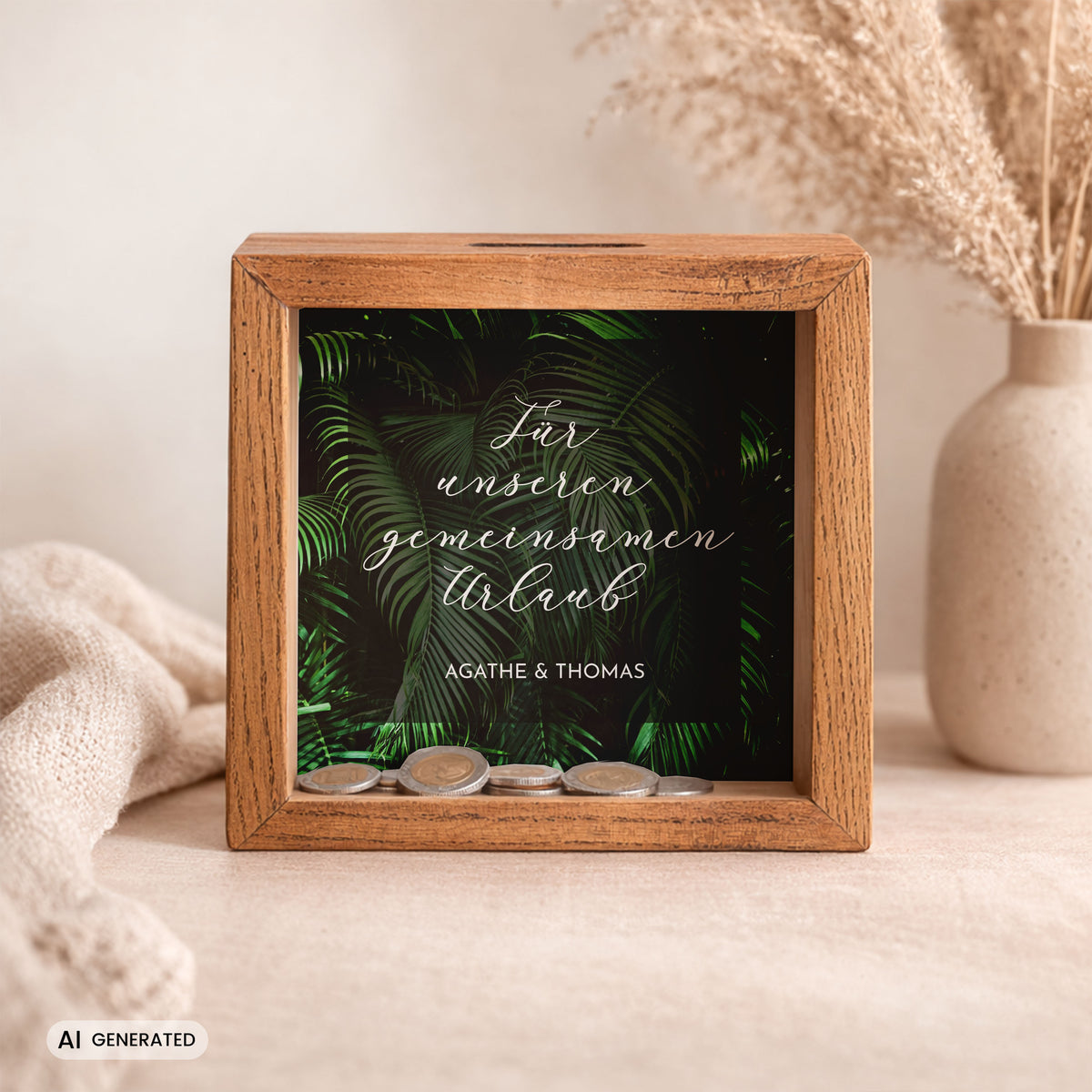Personalisierte Spardose FÜR DEN URLAUB - Geschenk zum Hochzeitstag