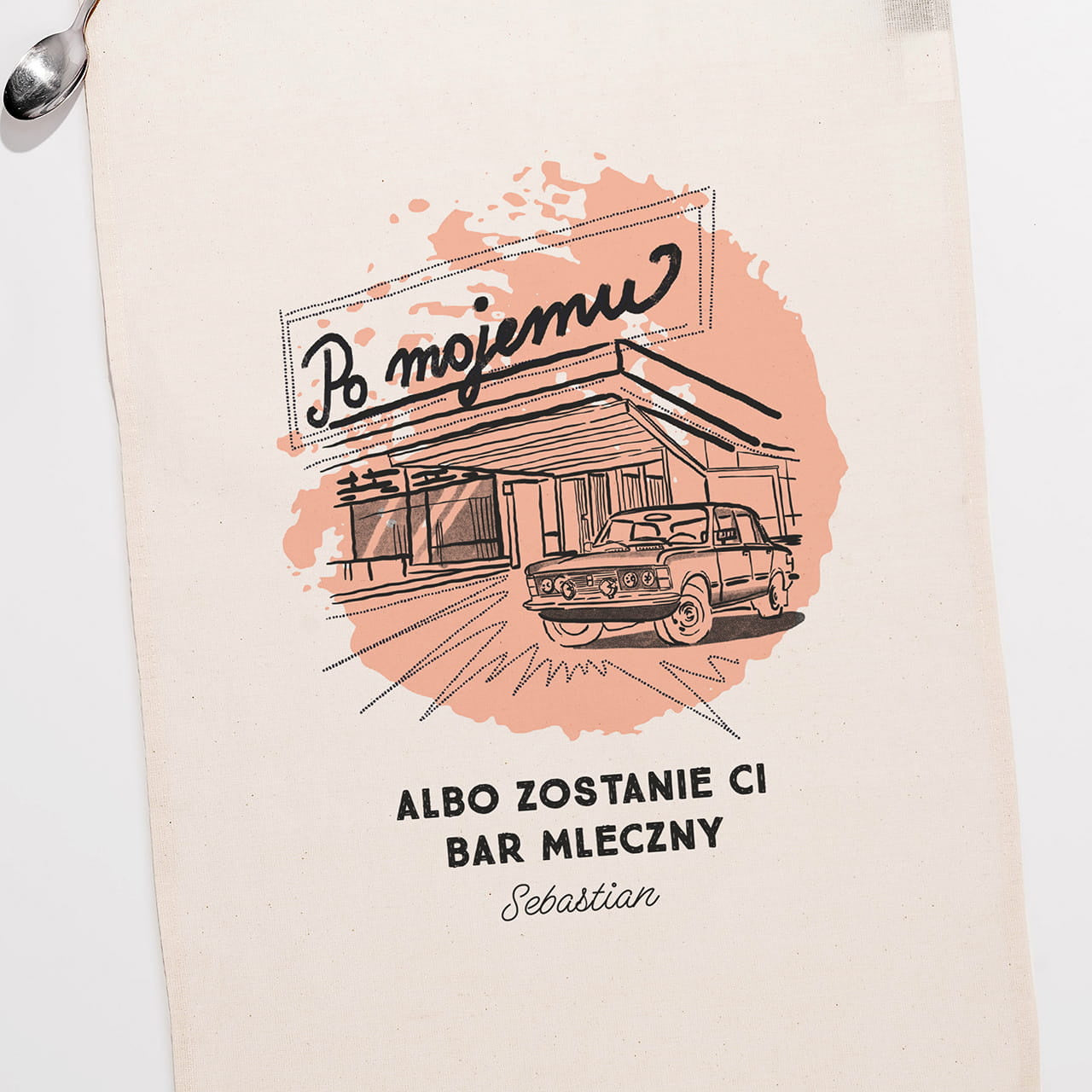 Personalizowany ręcznik kuchenny - prezent w stylu prl ręcznik z nadrukiem prezent prl ręcznik personalizowany