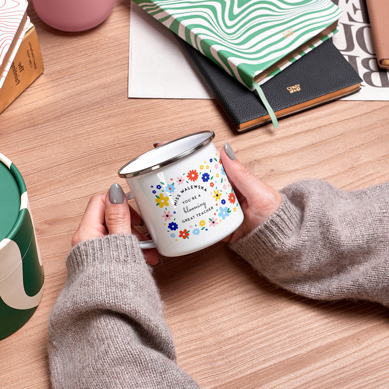 Kubek dla nauczyciela j. angielskiego - Blooming Great Techer kubek z nadrukiem prezent na Dzień Nauczyciela