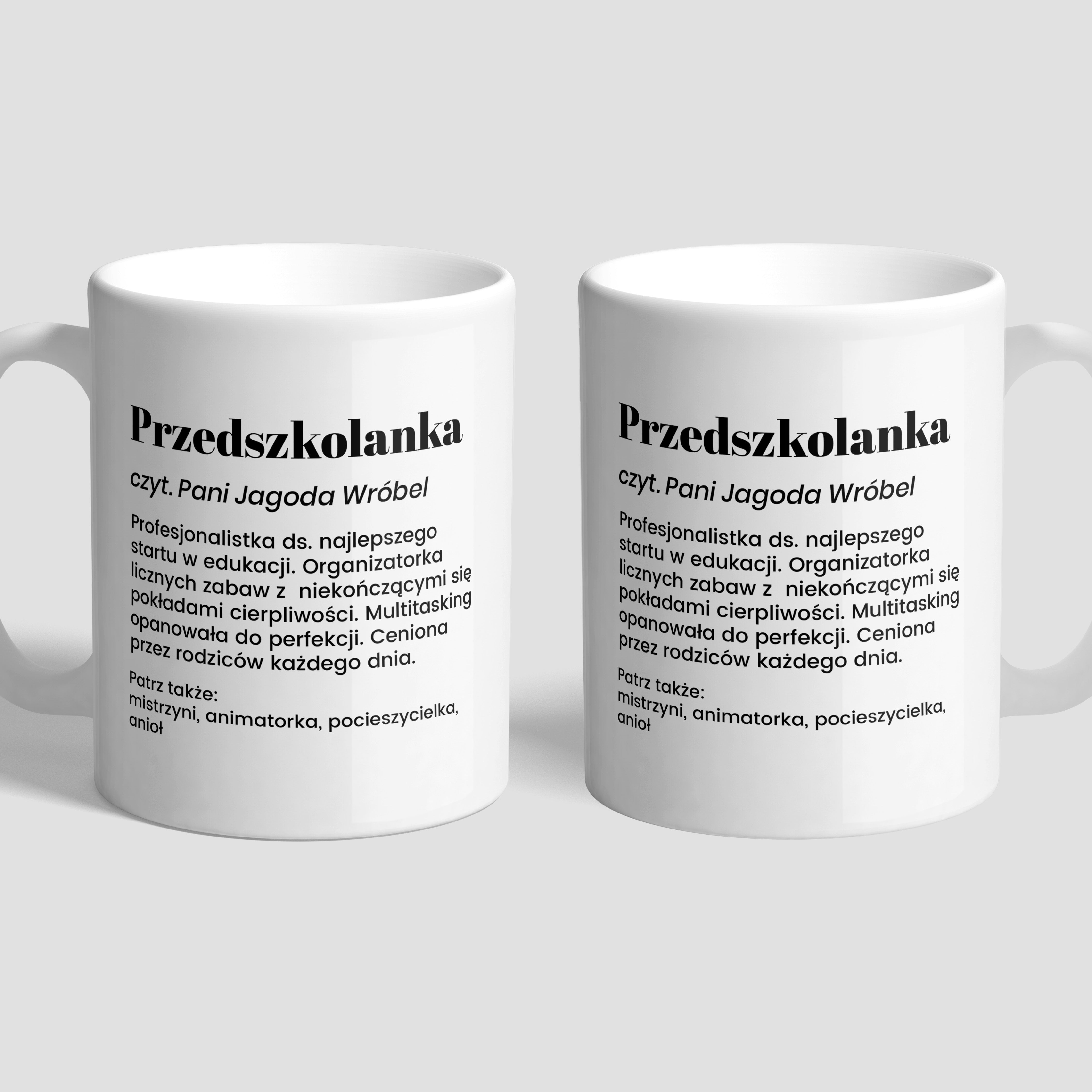 Śmieszny kubek dla przedszkolanki - prezent na zakończenie przedszkola 