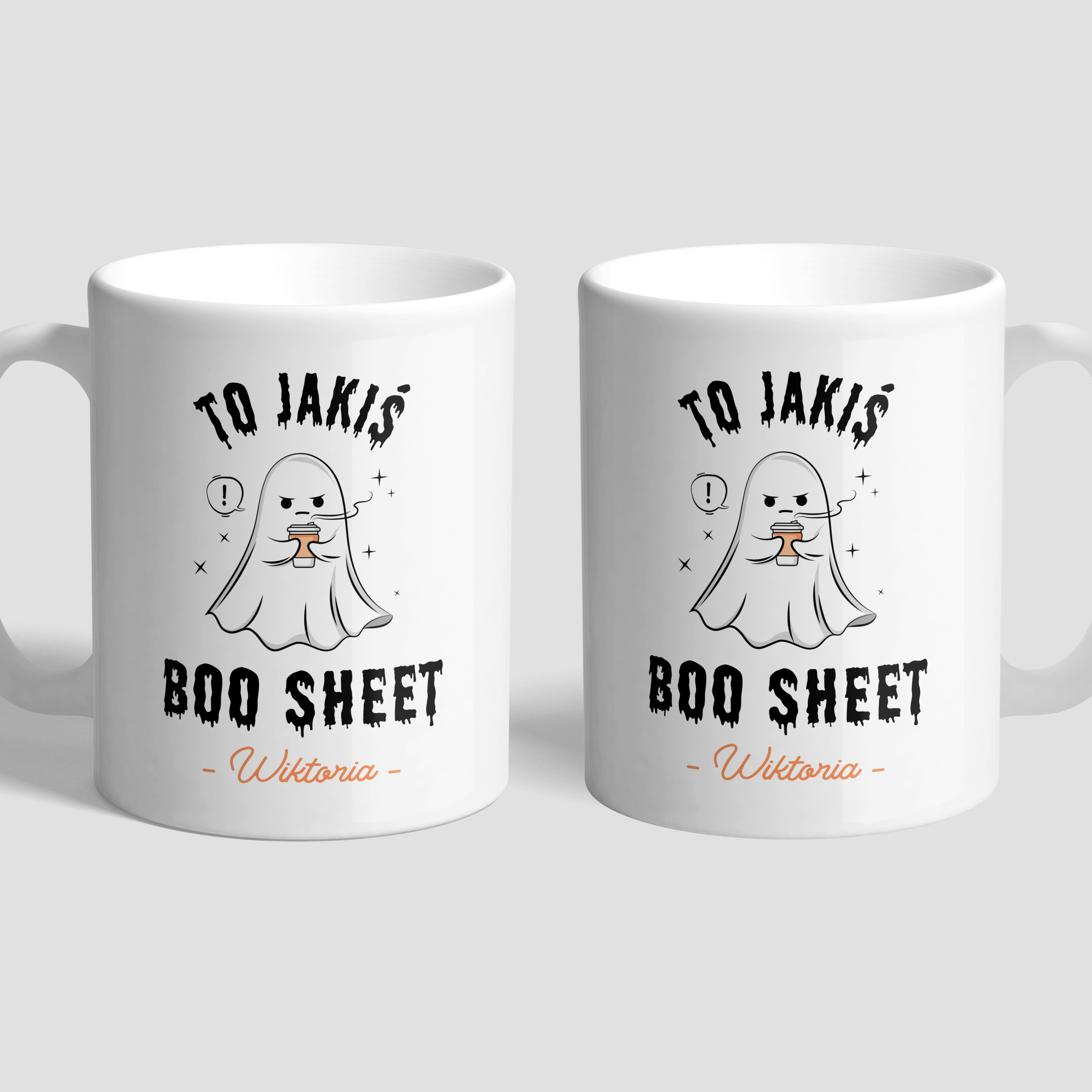 Śmieszny kubek na jesień - boo sheet