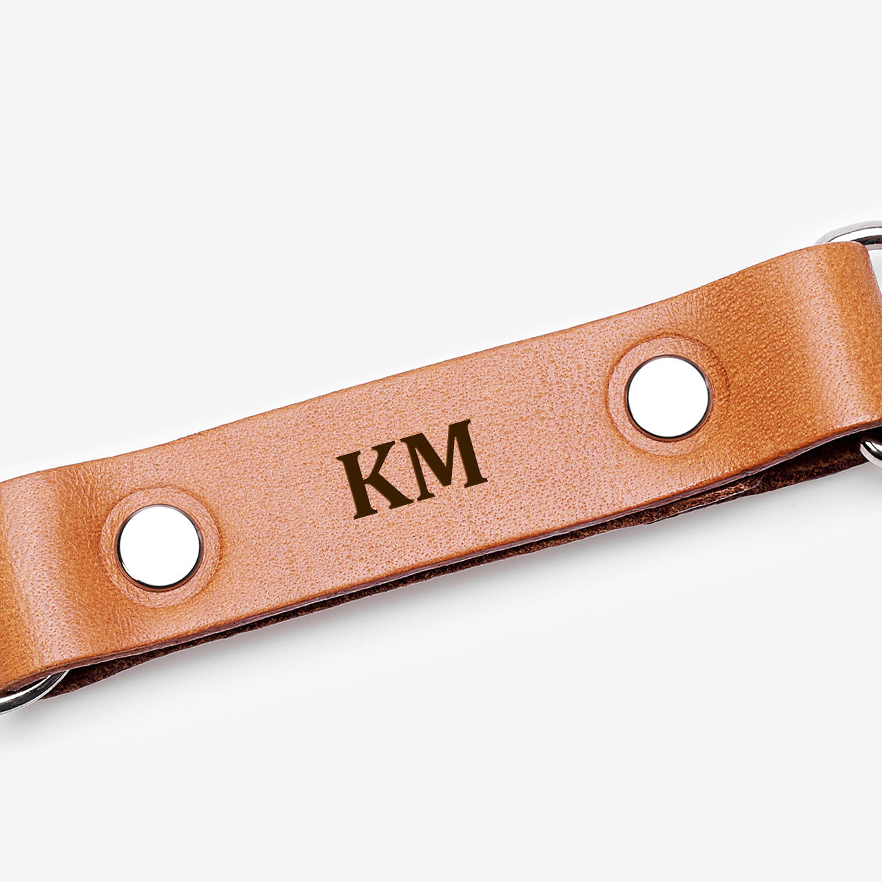 Skórzany brelok z inicjałami - prezent dla każdego breloczek z grawerem personalizowany brelok brelok z napisem