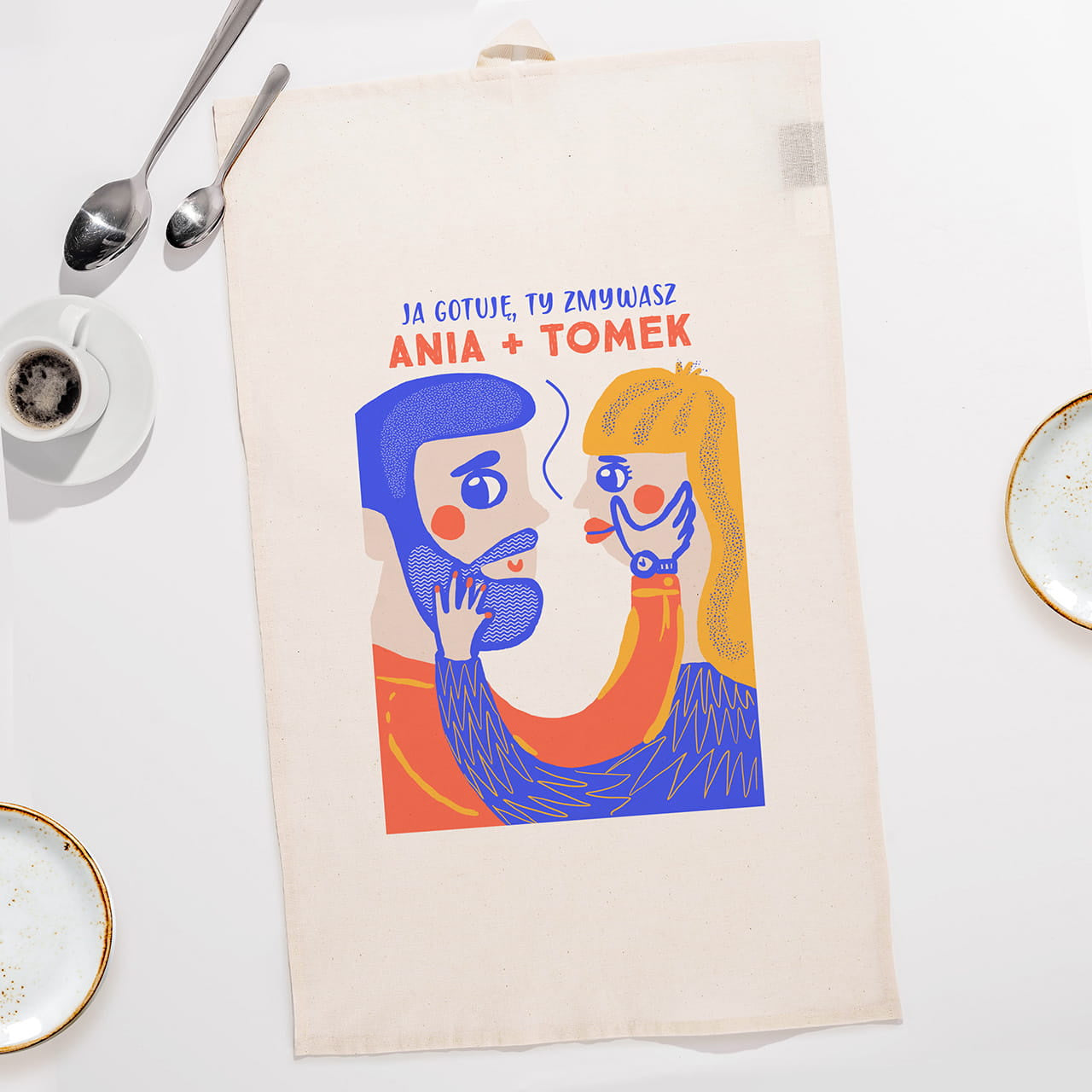 Bawełniany ręcznik kuchenny - śmieszny upominek dla pary prezent dla pary ręcznik bawełniany ręcznik do kuchni