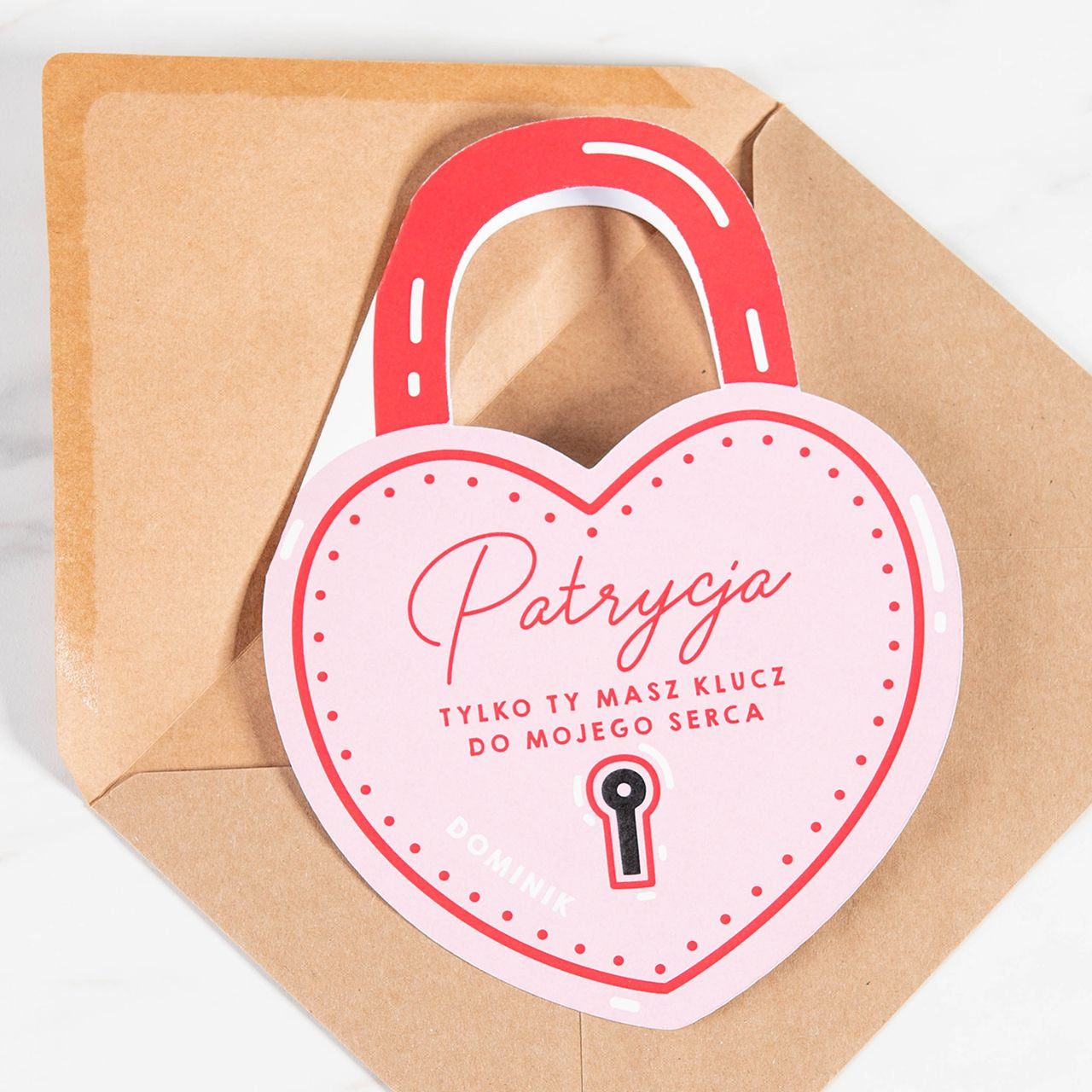 Oryginalna kartka walentynkowa - kłódka miłości