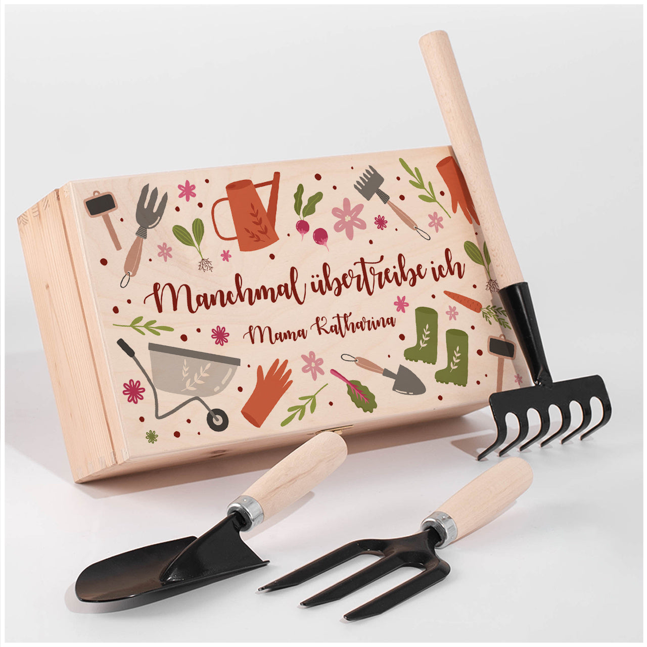 Personalisiertes Gartenwerkzeug - Set für Mama