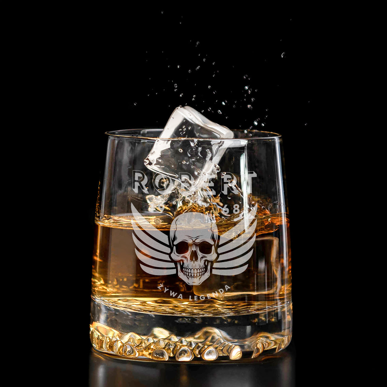 Szklanka do whisky z grawerem - Żywa Legenda - prezent dla motocyklisty prezent dla taty, prezent dla niego