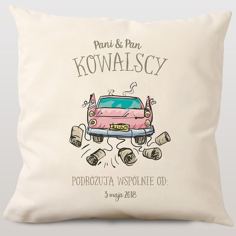 Poduszka na rocznicę ślubu - podróż prezent na rocznicę ślubu prezent dla pary personalizowana poduszka