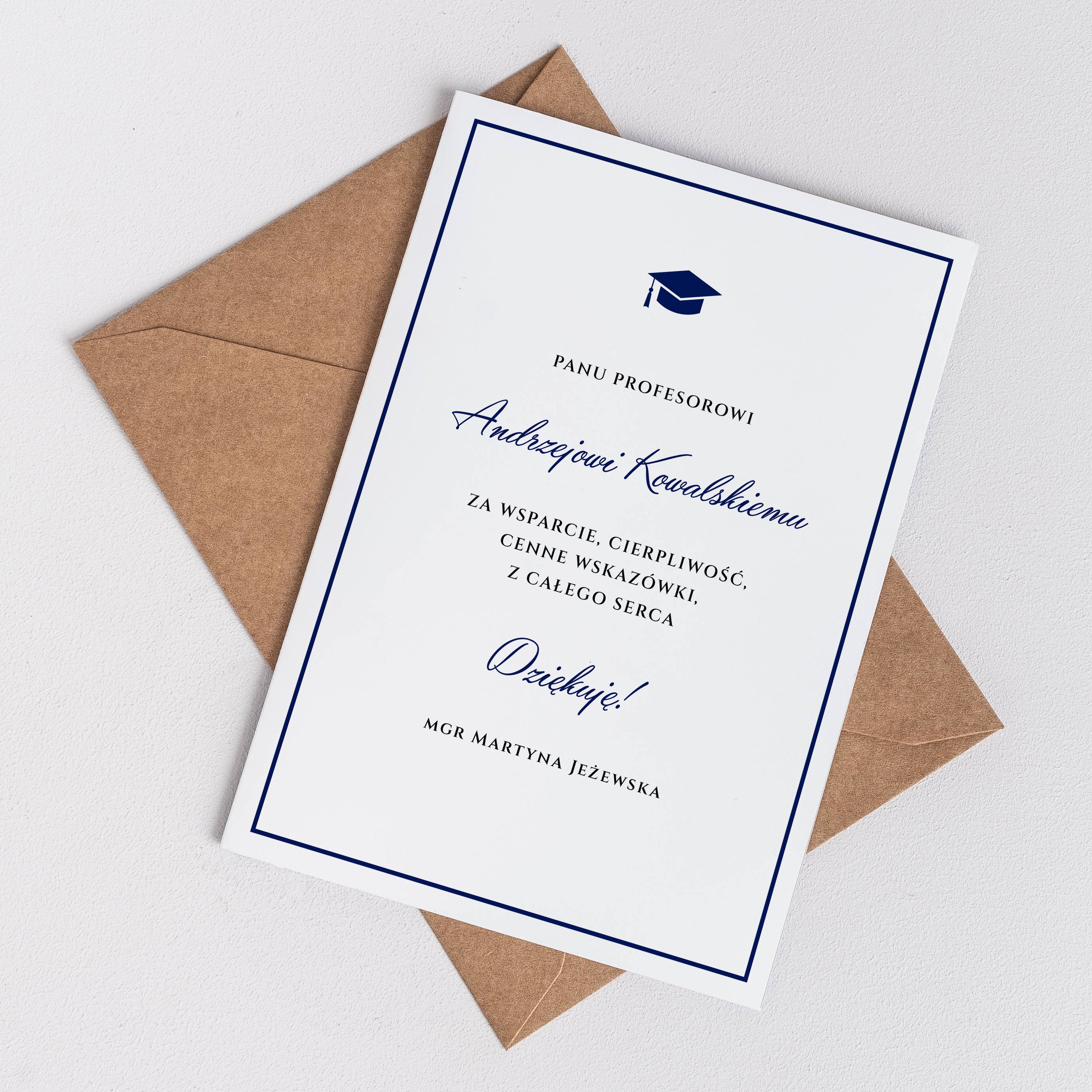 Personalizowana kartka dla promotora kartka personalizowana kartka podziękowanie dla promotora