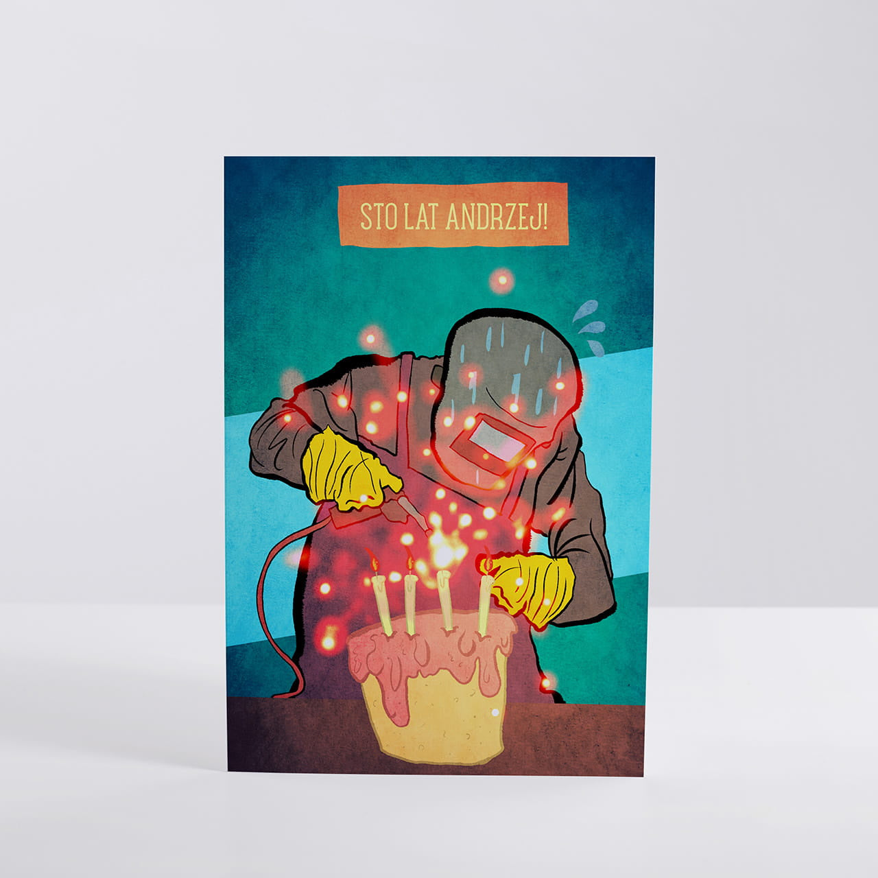 Personalizowana kartka urodzinowa dla spawacza kartka na urodziny prezent dla spawacza kartka personalizowana