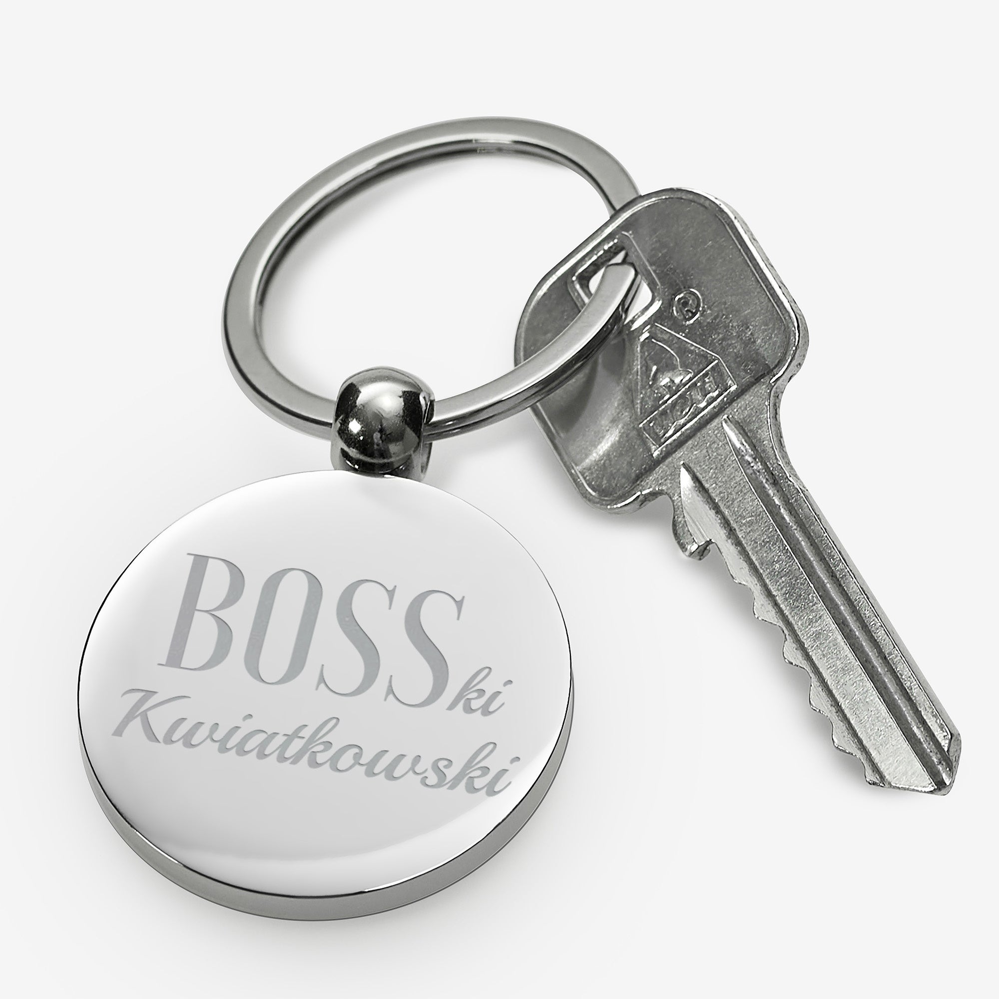 Grawerowany brelok dla szefa - Bosski brelok do kluczy prezent dla szefa brelok z grawerem personalizowany brelok