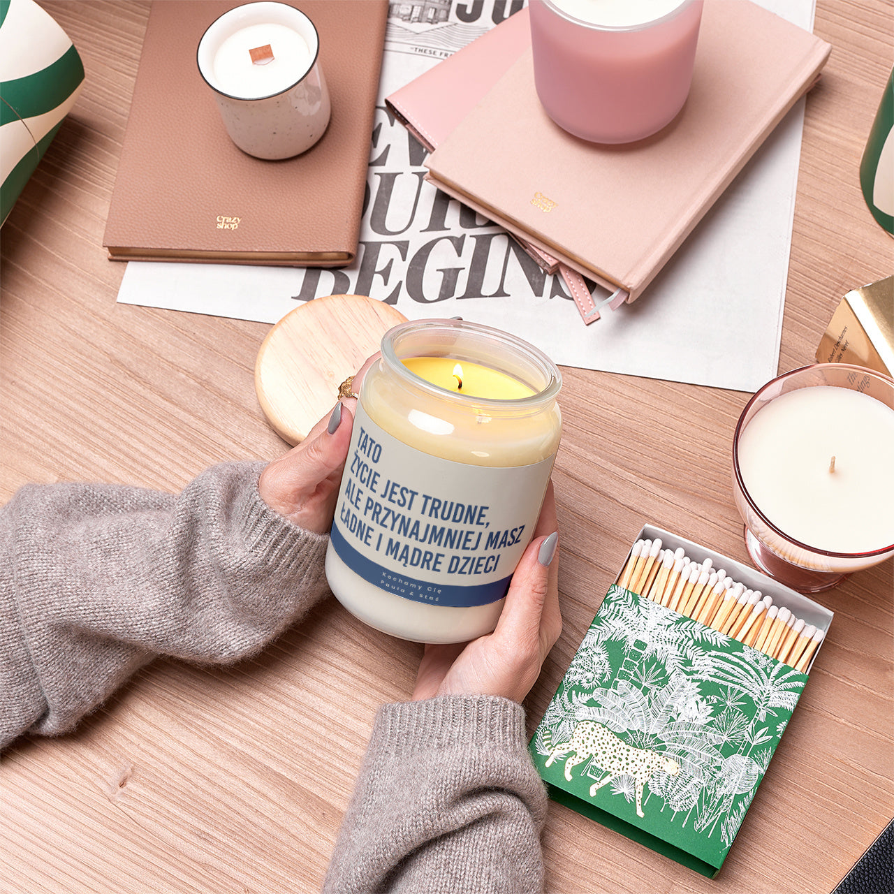 Świeca na Dzień Ojca - prezent dla taty na Dzień Taty świeczka personalizowana dla Taty upominek dla Taty