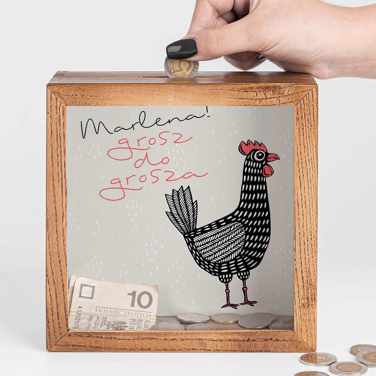 Personalizowana skarbonka na grosze - Grosz do grosza - prezent dla każdego