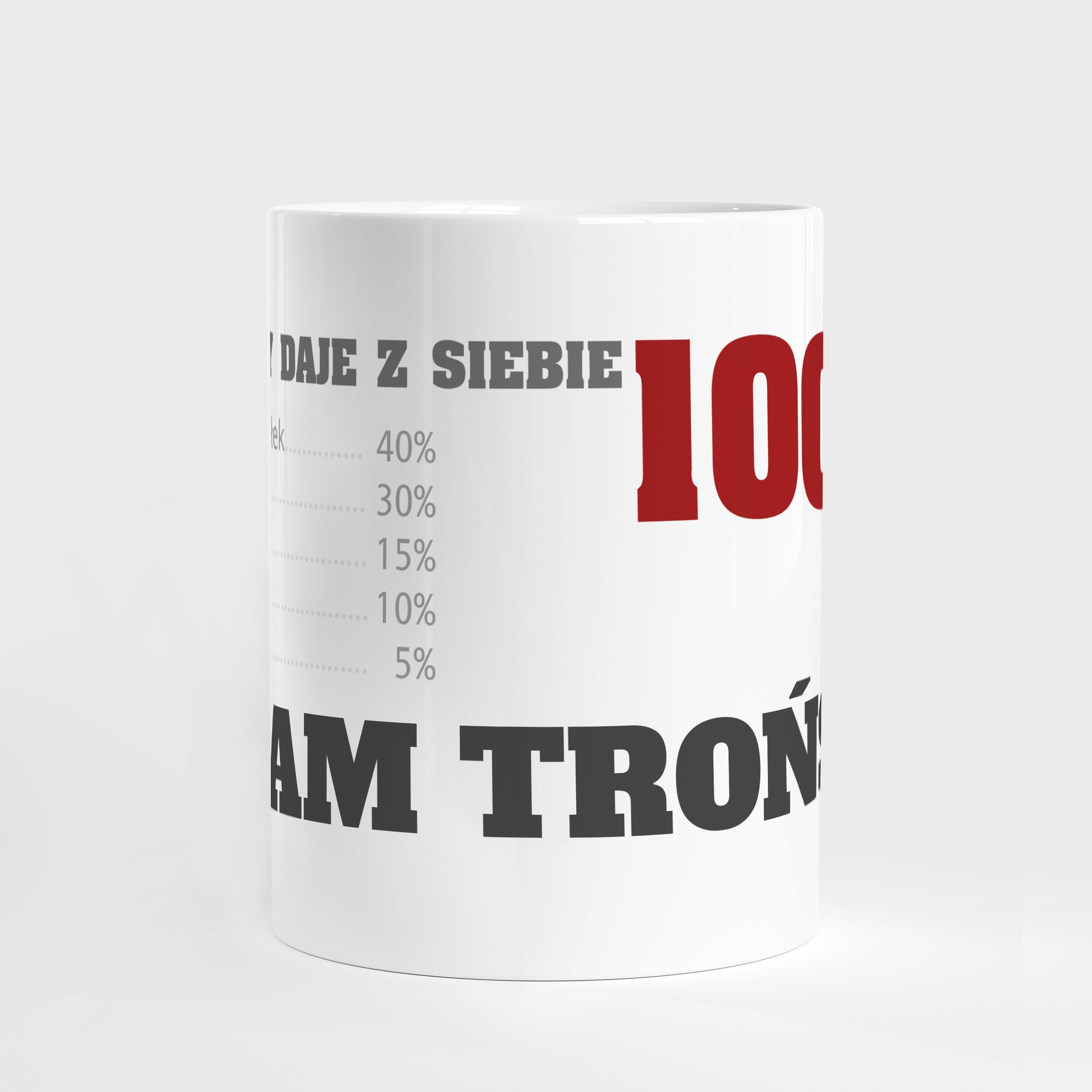 Śmieszny kubek dla pracownika - Sto Procent kubek z nadrukiem personalizowany kubek prezent dla pracownika