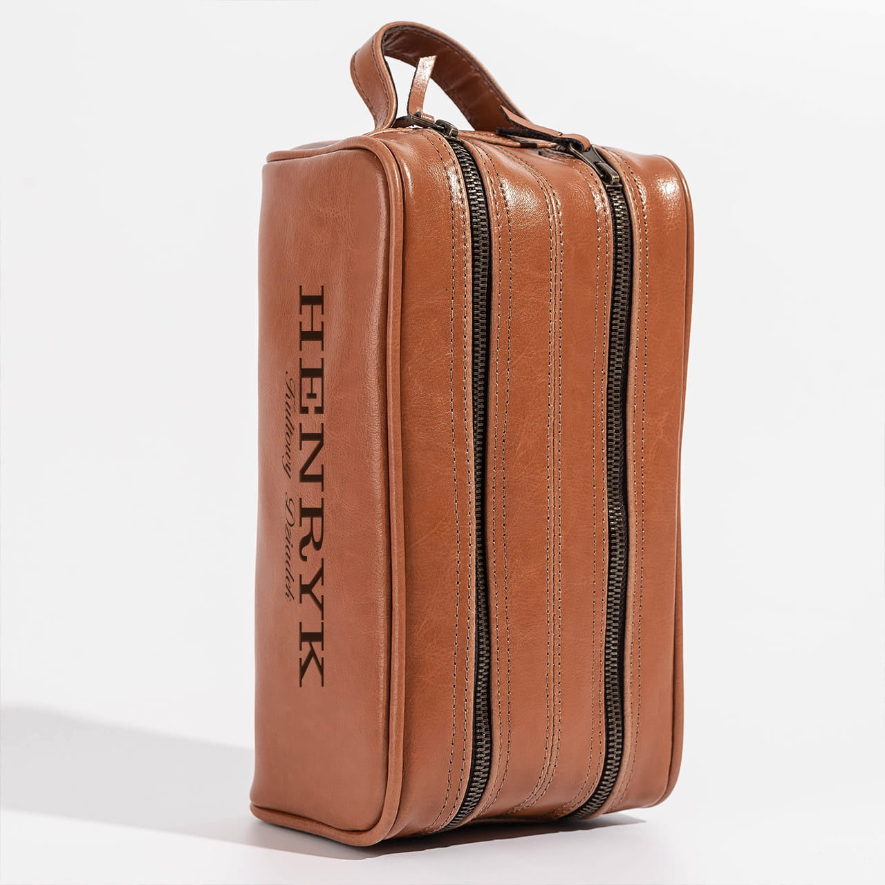 Kosmetyczka męska skórzana - Kultowy Dziadek - prezent na Dzień Dziadka prezent dla dziadka 