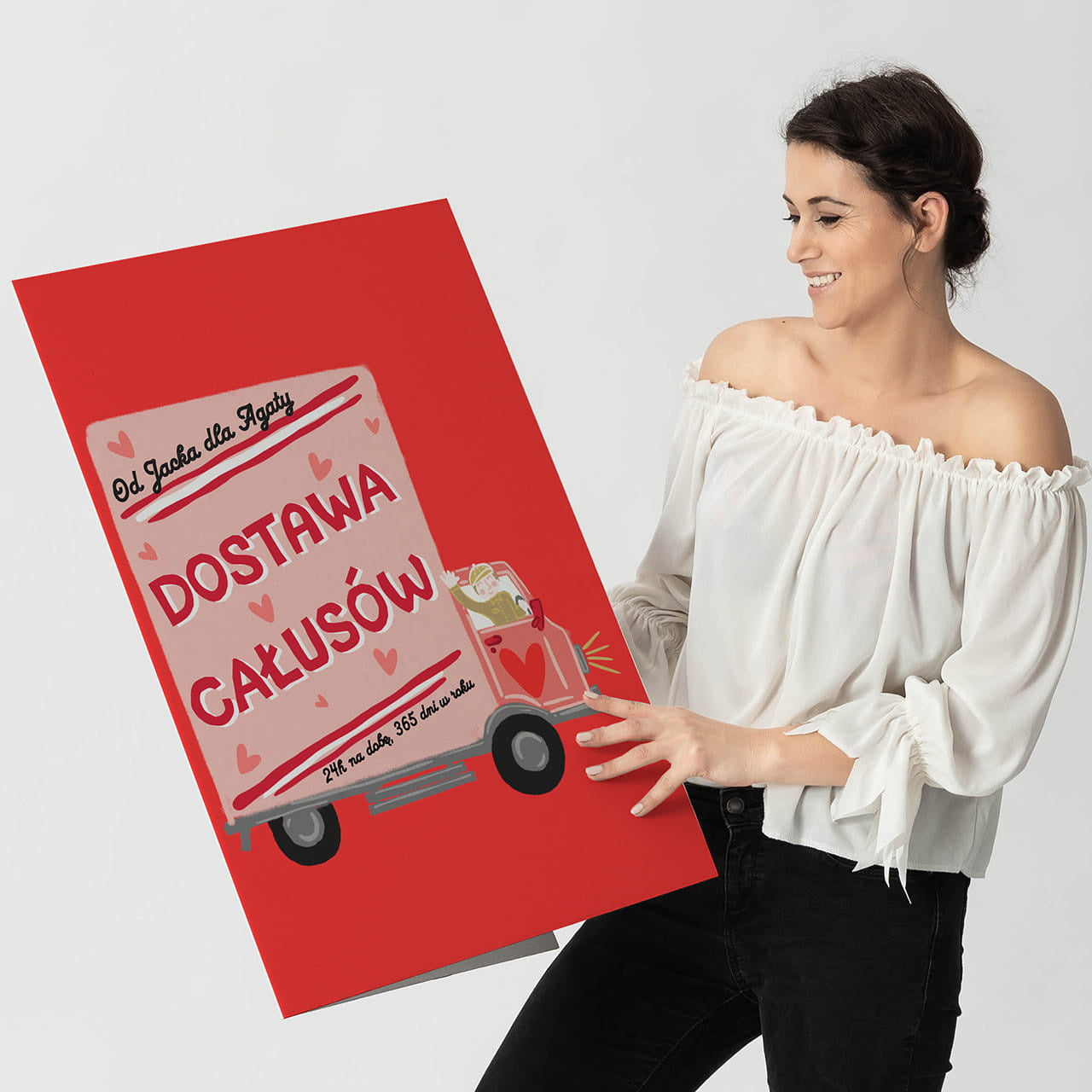 Duża kartka xxl na Walentynki - całusy