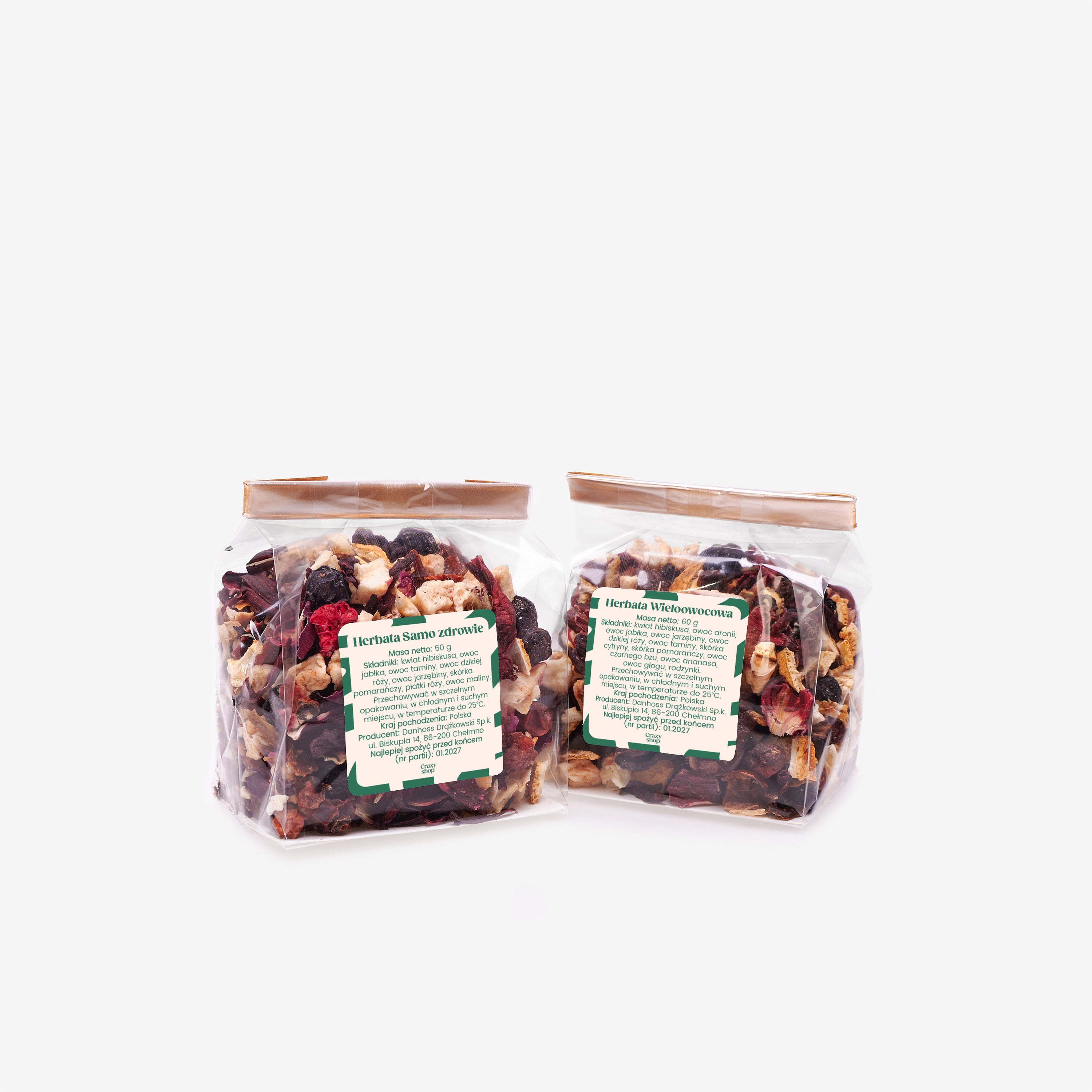 Herbatki na Święta w skrzynce różowej z grawerem