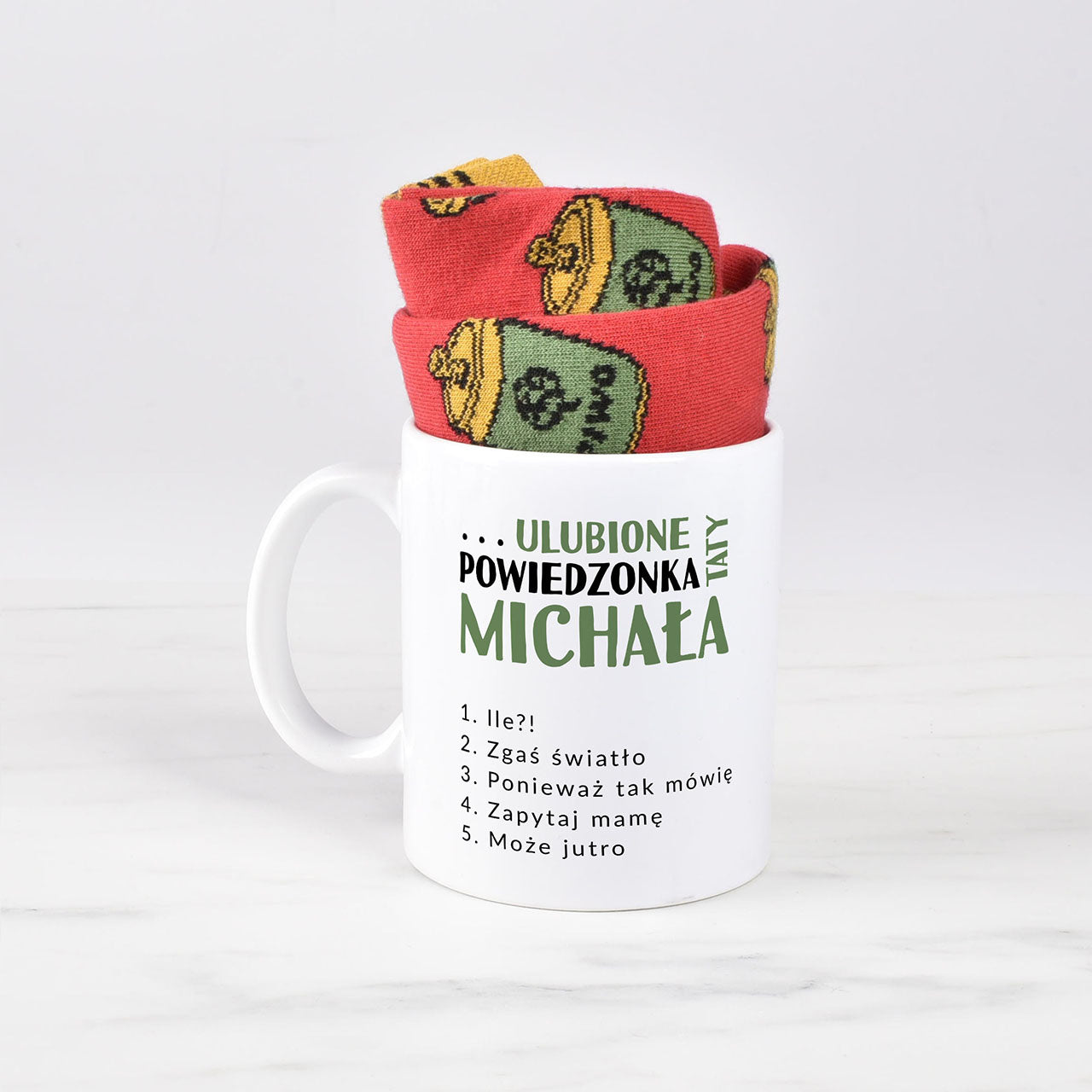 Zestaw kubek i skarpety - upominek na Dzień Taty