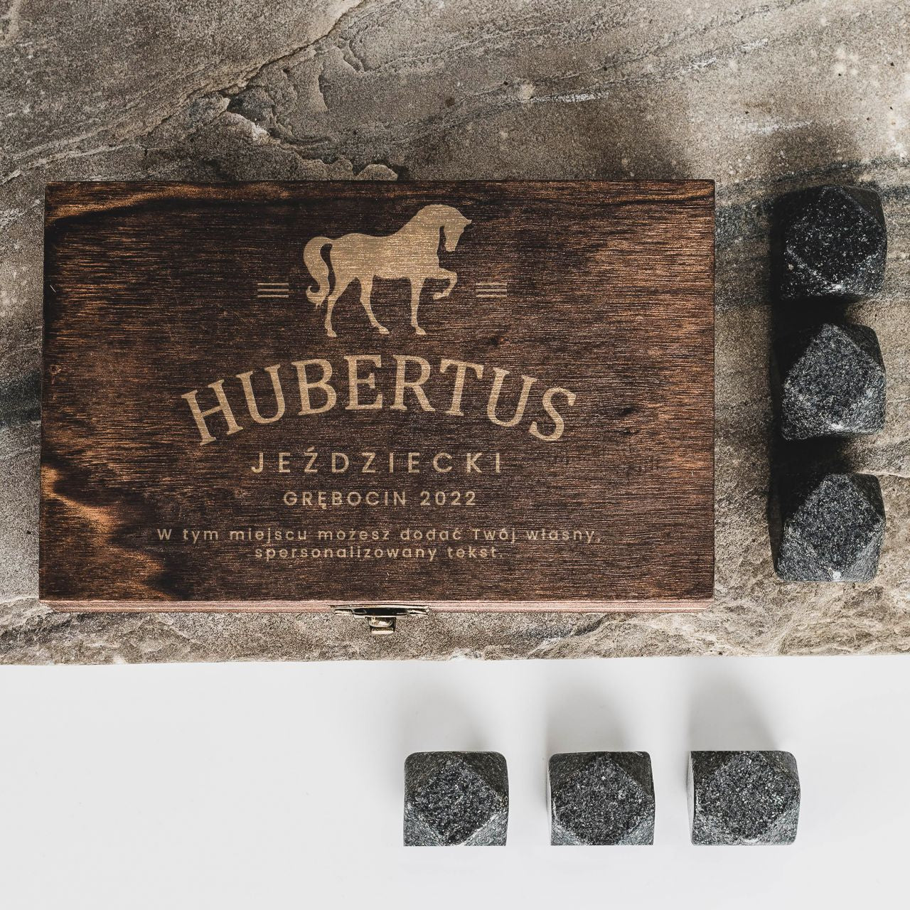 Kamienie do whisky - Hubertus - prezent dla myśliwego