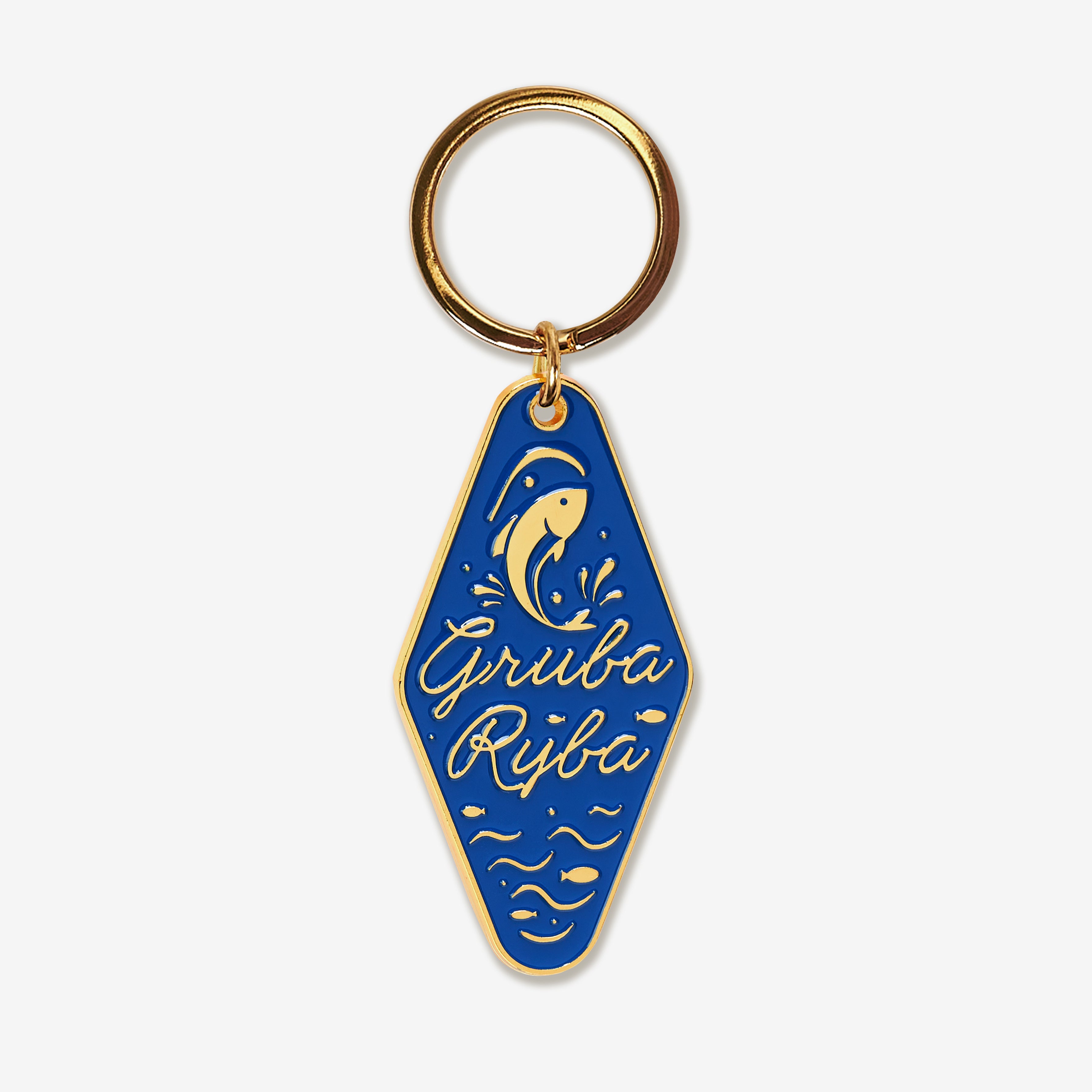 Emaliowany breloczek upominek dla wędkarza - Gruba ryba brelok emaliowany upominek dla wędkarza