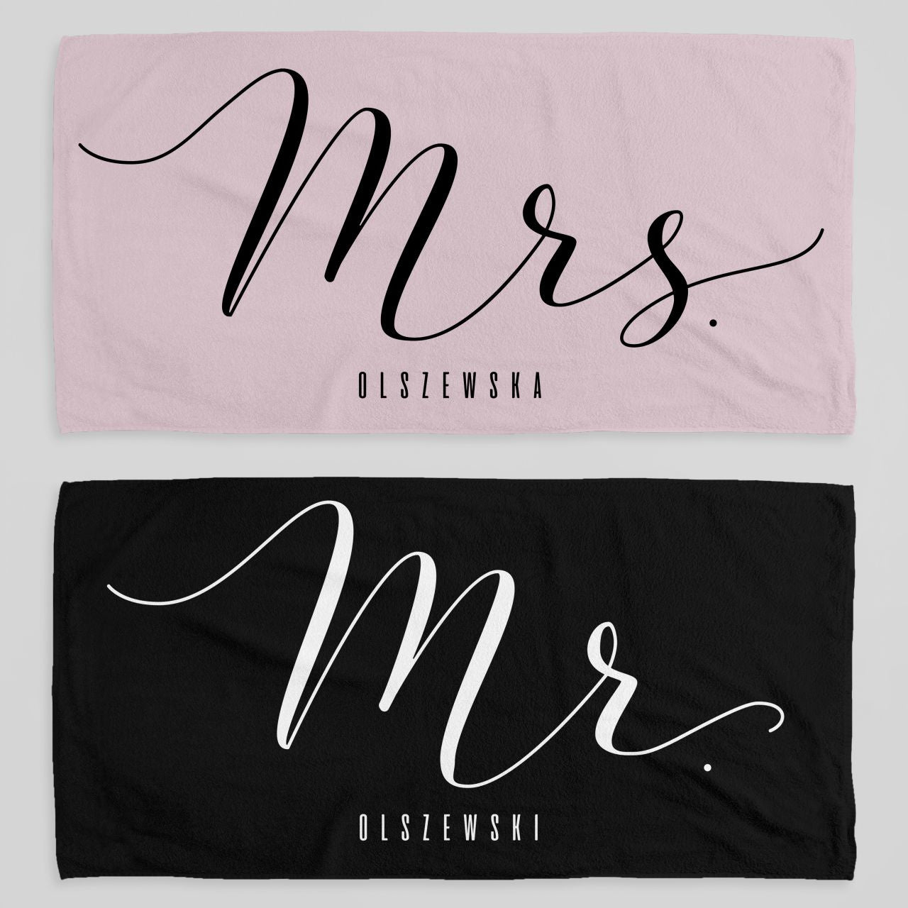 Ręczniki szybkoschnące na prezent dla pary Mr & Mrs elegancki prezent dla pary