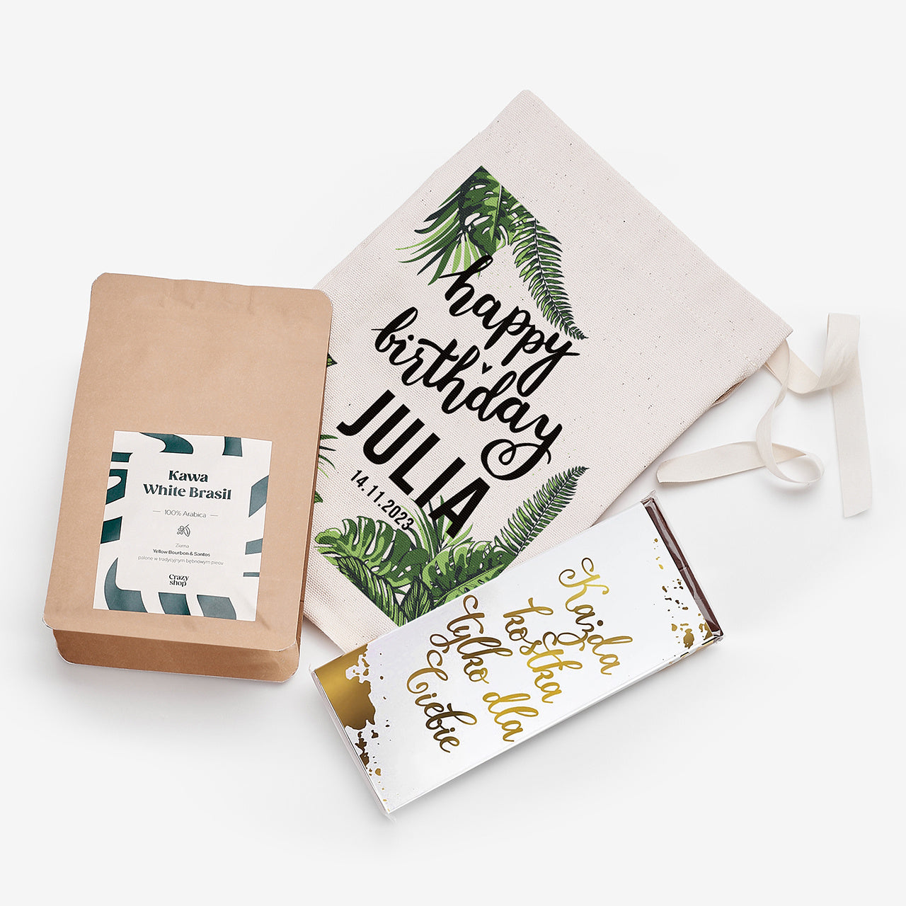 Kawa z czekoladą w woreczku - prezent na 40 urodziny dla niej prezent dla niej na 40 urodziny zestaw prezentowy