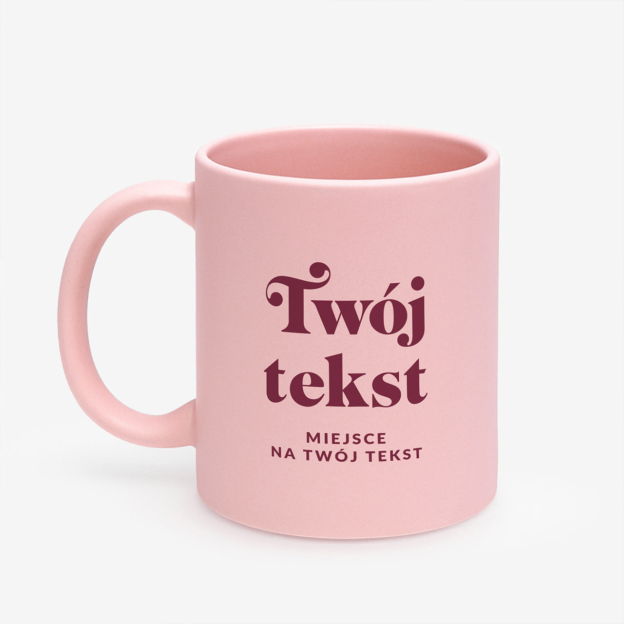 Różowy personalizowany  kubek - twój tekst