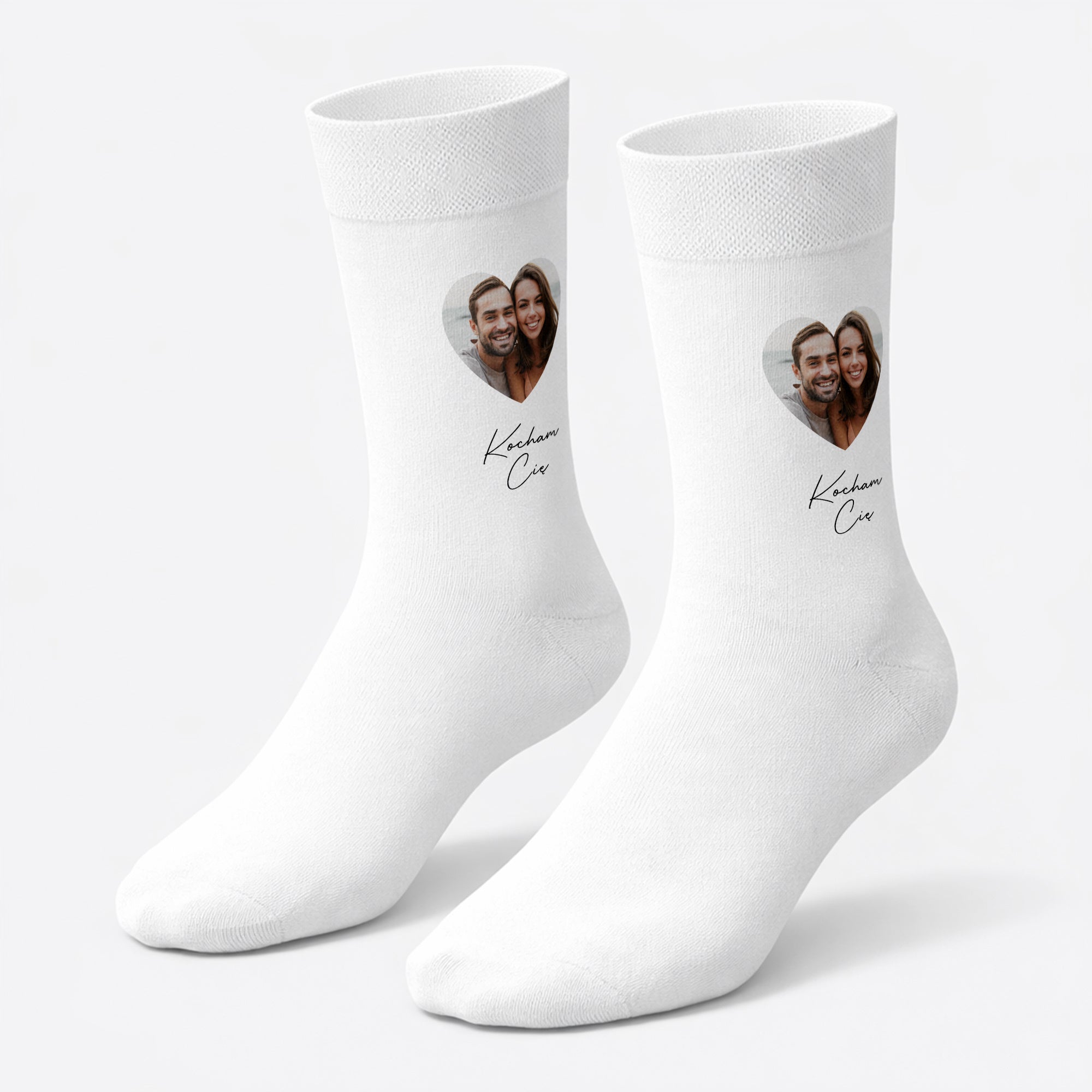 Personalizowane skarpetki ze zdjęciem - Kocham Cię