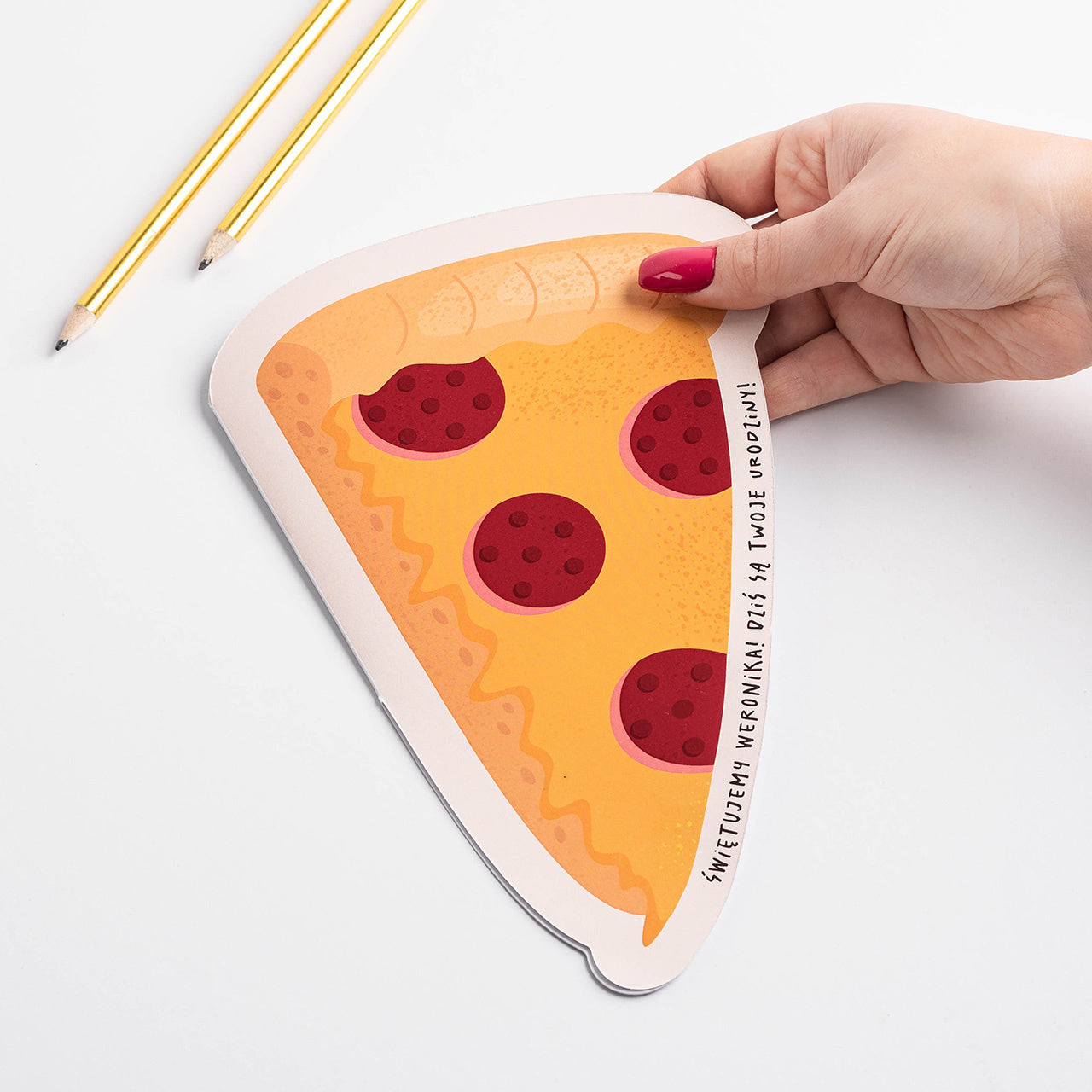Oryginalna kartka urodzinowa dla miłośnika pizzy kartka personalizowana upominek dla niego