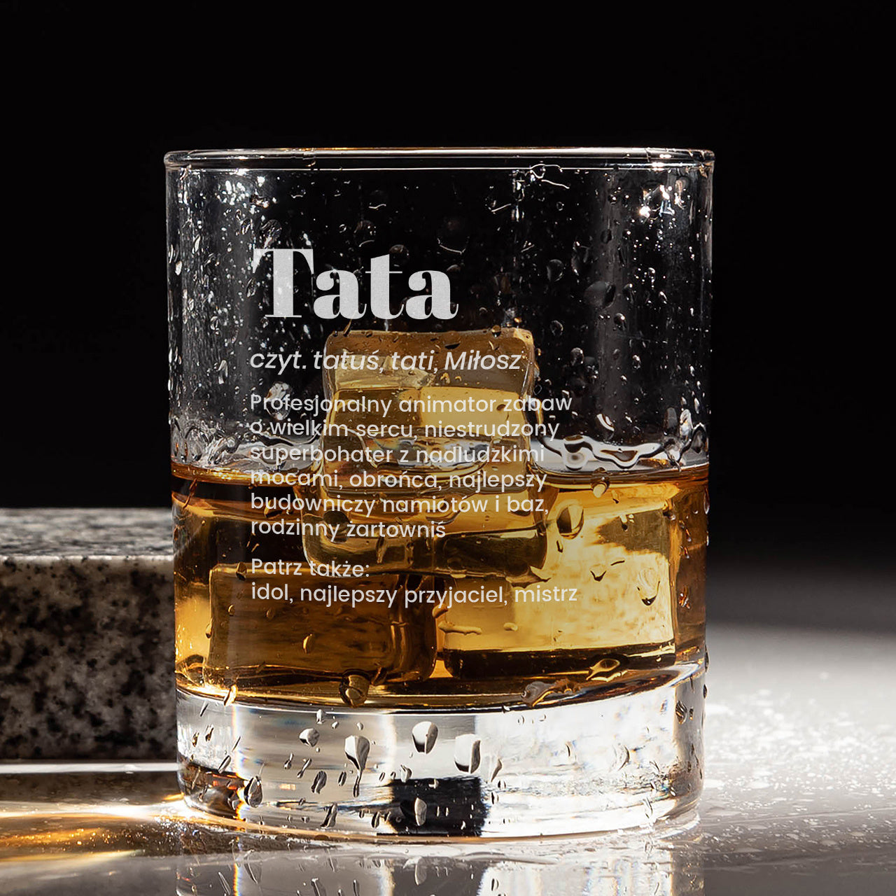 Grawerowana szklanka do whisky - prezent na Dzień Ojca