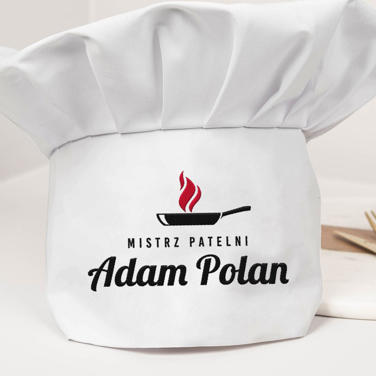 Kucharska czapka personalizowana dla niego
