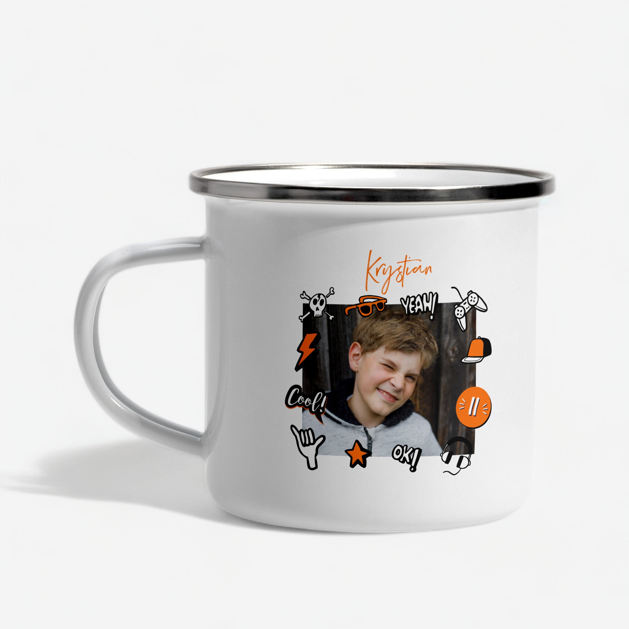 Kubek emaliowany personalizowany - prezent dla dziecka na urodziny