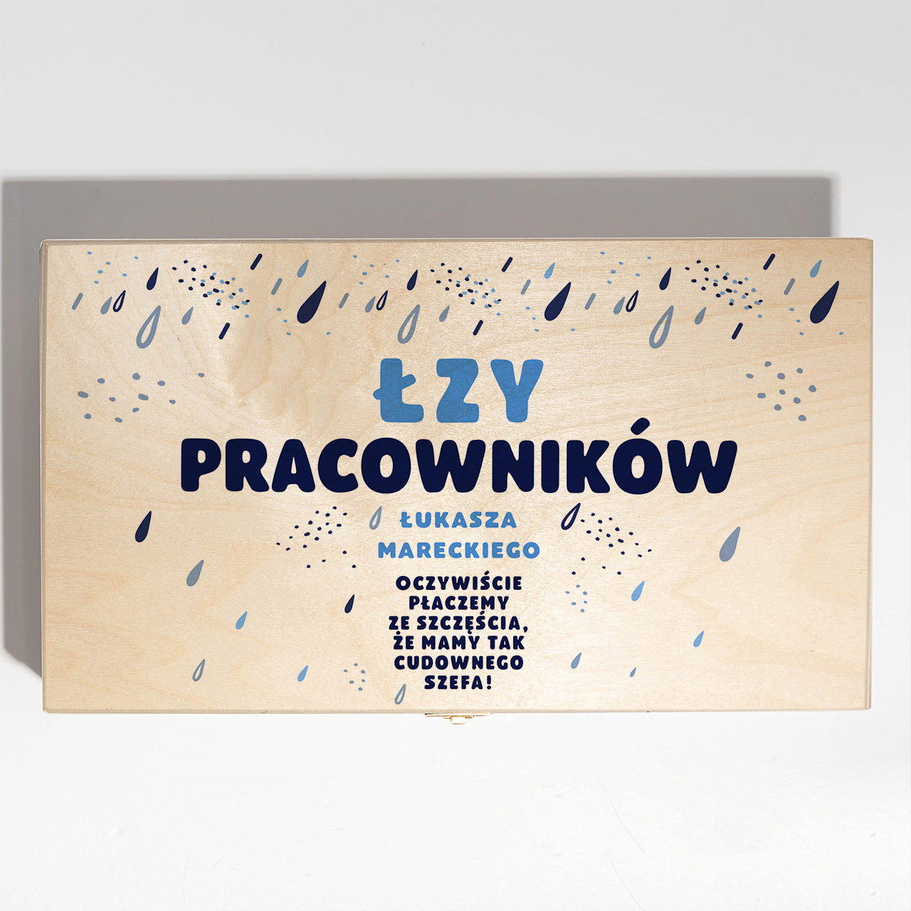 Skrzynka do win dla szefa - łzy pracowników zabawny świąteczny prezent dla szefa