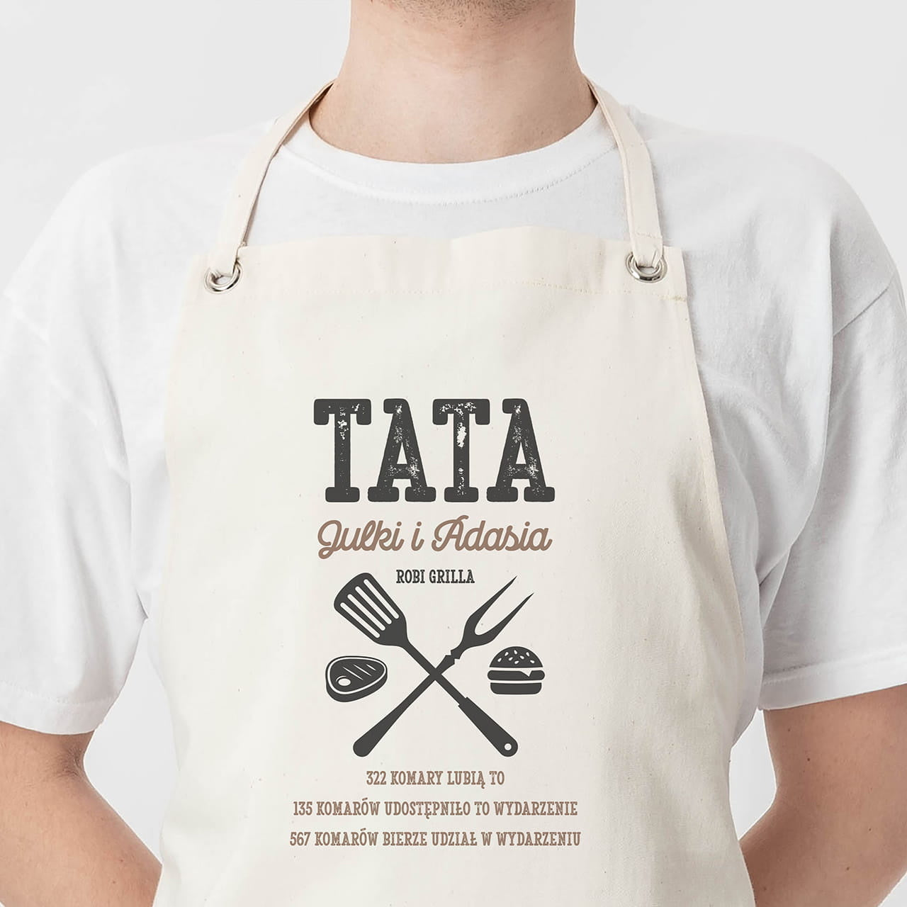 Personalizowany fartuch dla taty - tata robi grilla