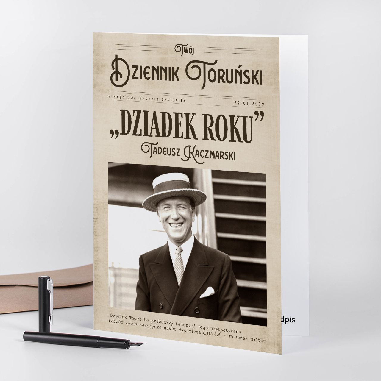 Kartka na Dzień Dziadka A4 - Dziadek Roku