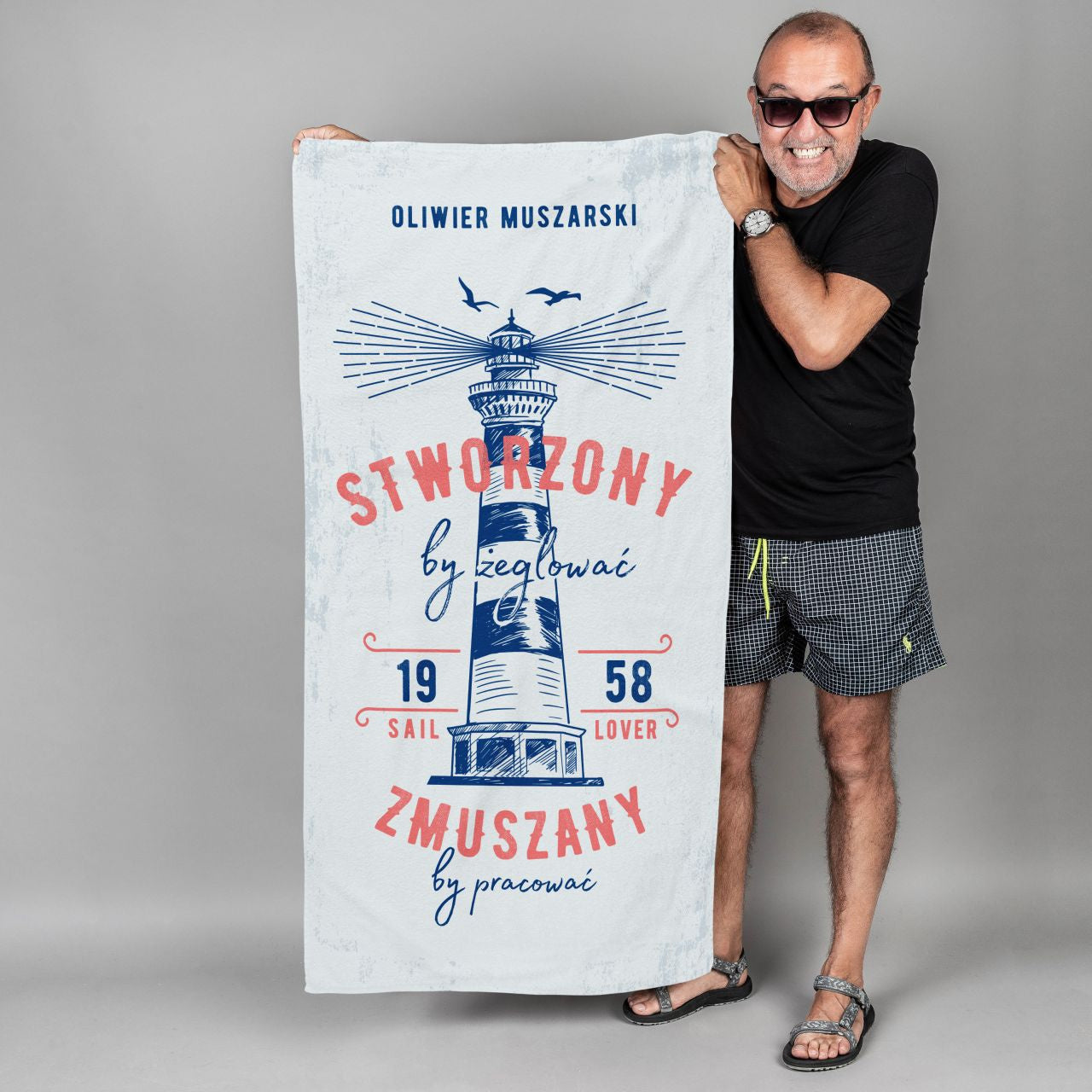 Ręcznik na prezent - Stworzony By Żeglować - prezent dla żeglarza