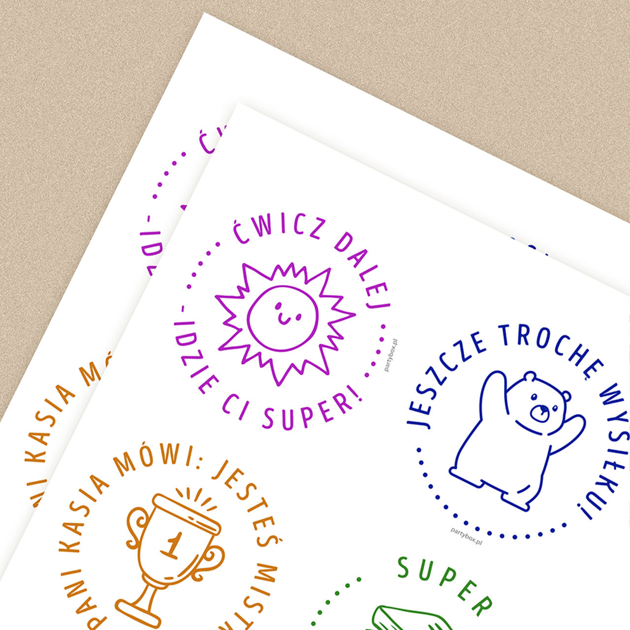 Naklejki motywacyjne z personalizacją personalizowane naklejki prezent motywacyjny prezent dla ucznia