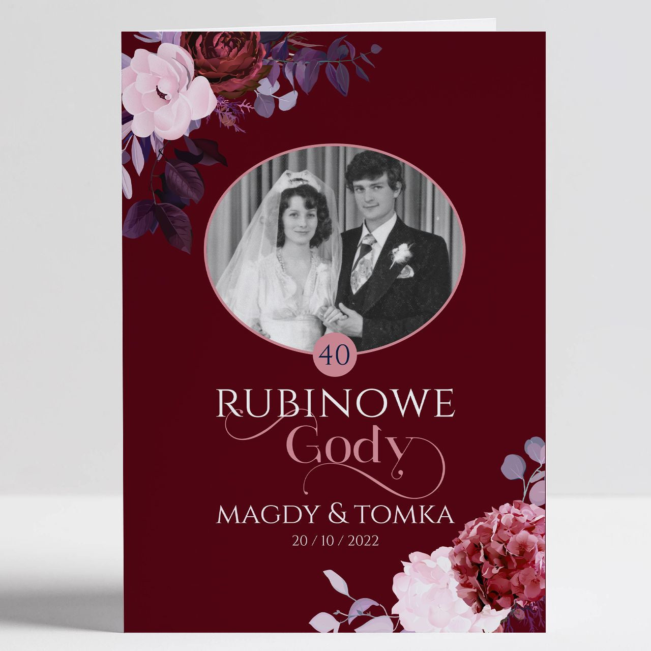 Kartka ze zdjęciem na Rubinowe Gody