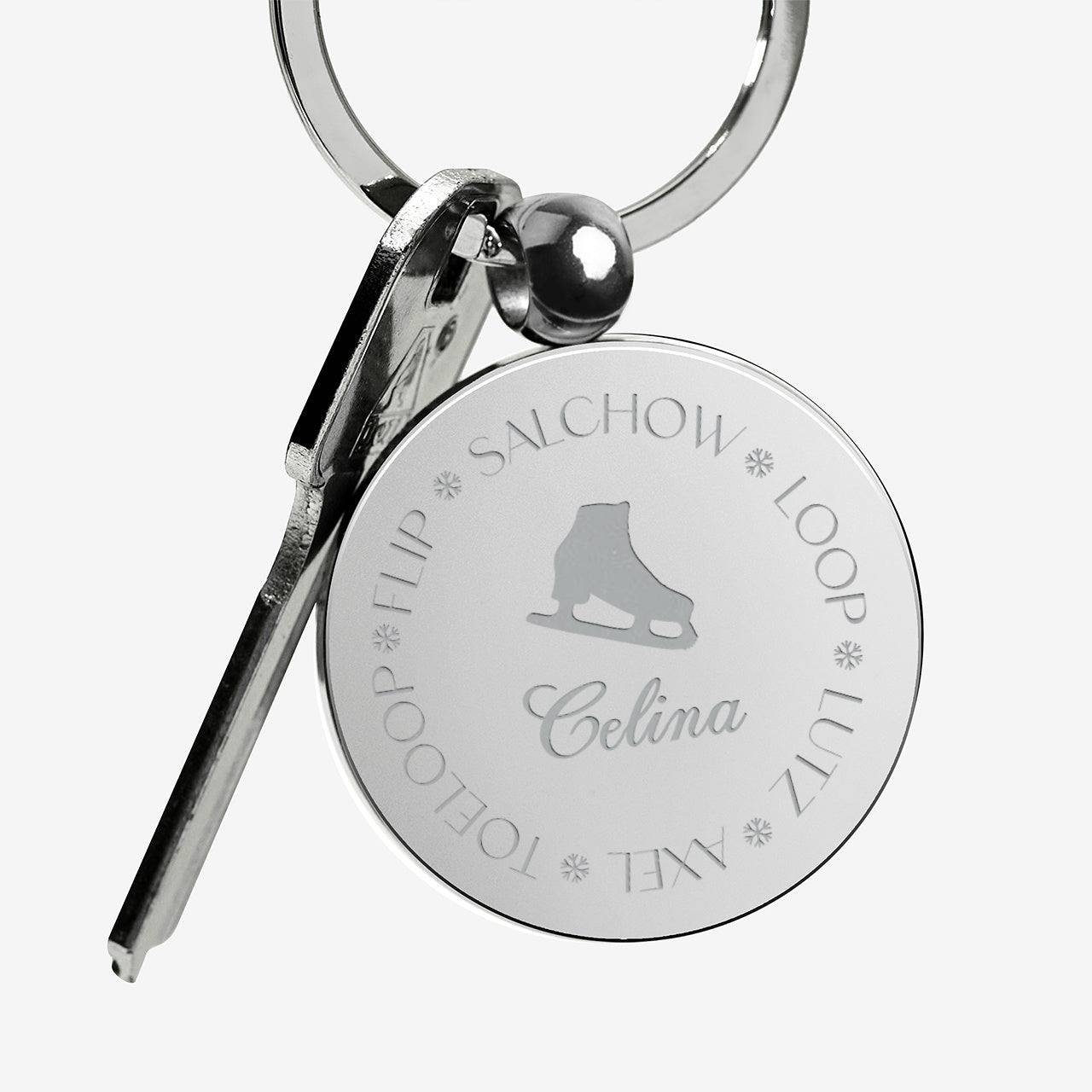 Brelok dla łyżwiarki personalizowany brelok z grawerem dla łyżwiarki