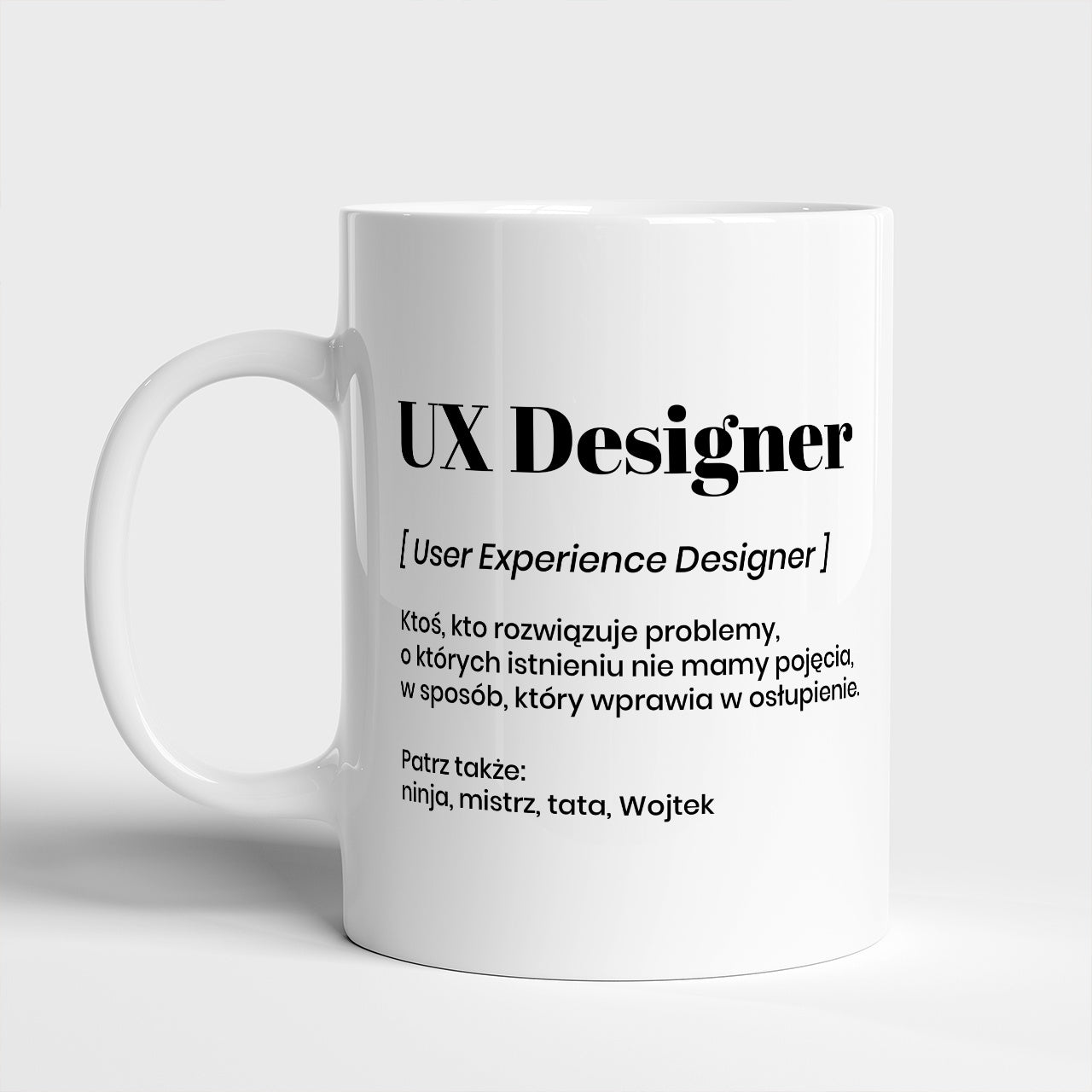 Personalizowany kubek dla UX'Desingera