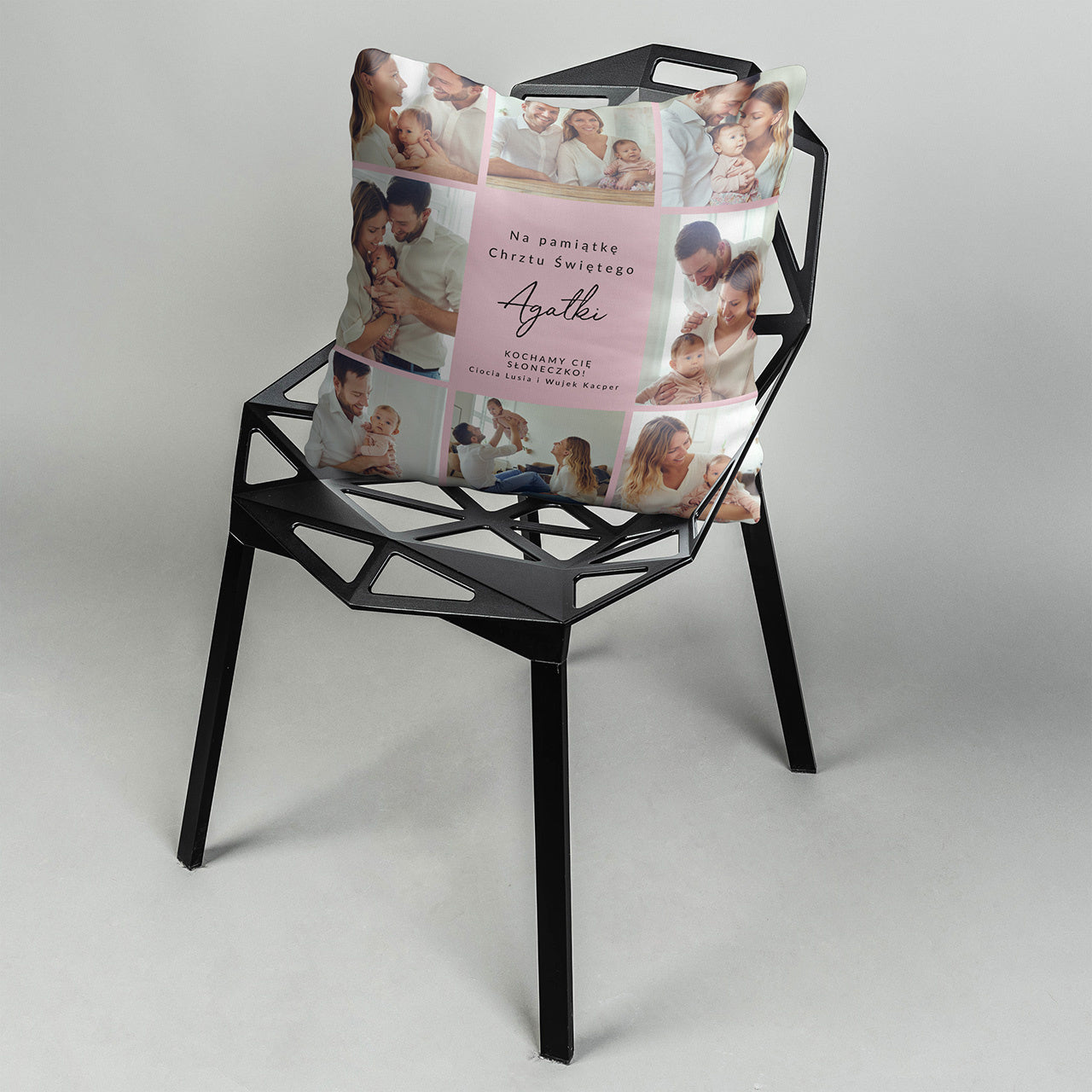Personalizowana poduszka - prezent na chrzest dla dziewczynki